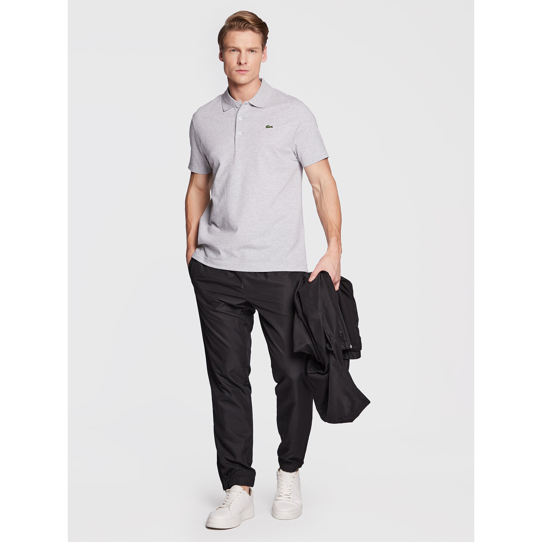 Lacoste Tricou polo YH4801 Gri Slim Fit - Pled.ro