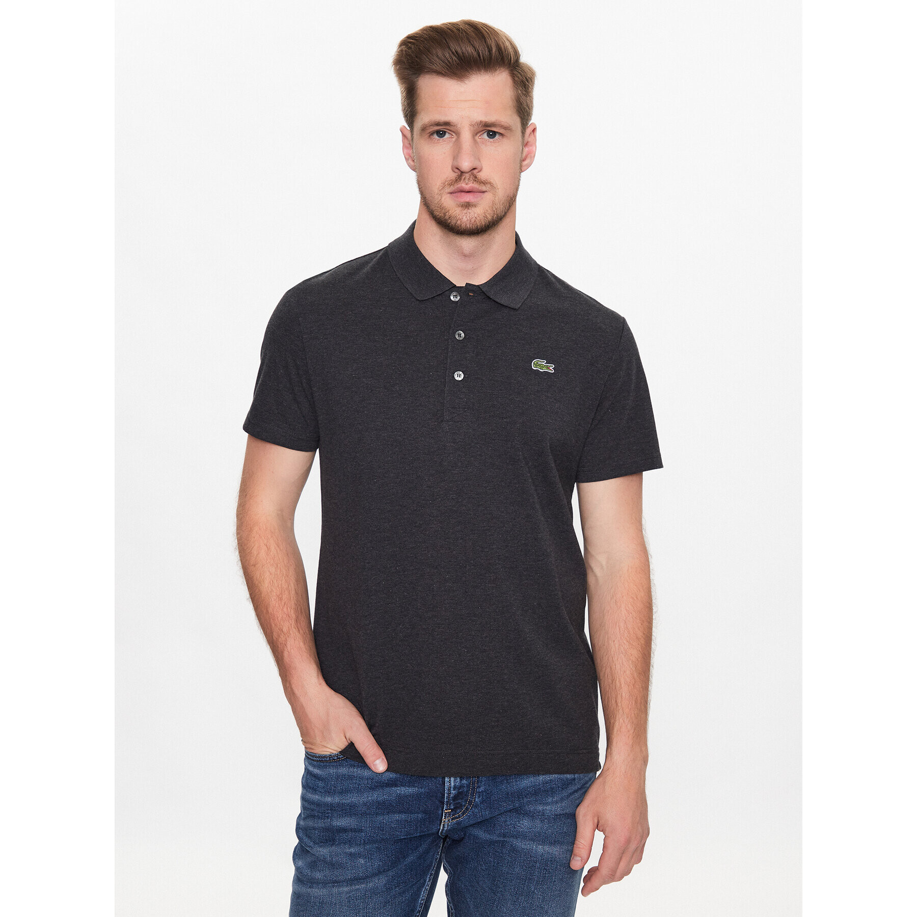 Lacoste Tricou polo YH4801 Negru Regular Fit - Pled.ro