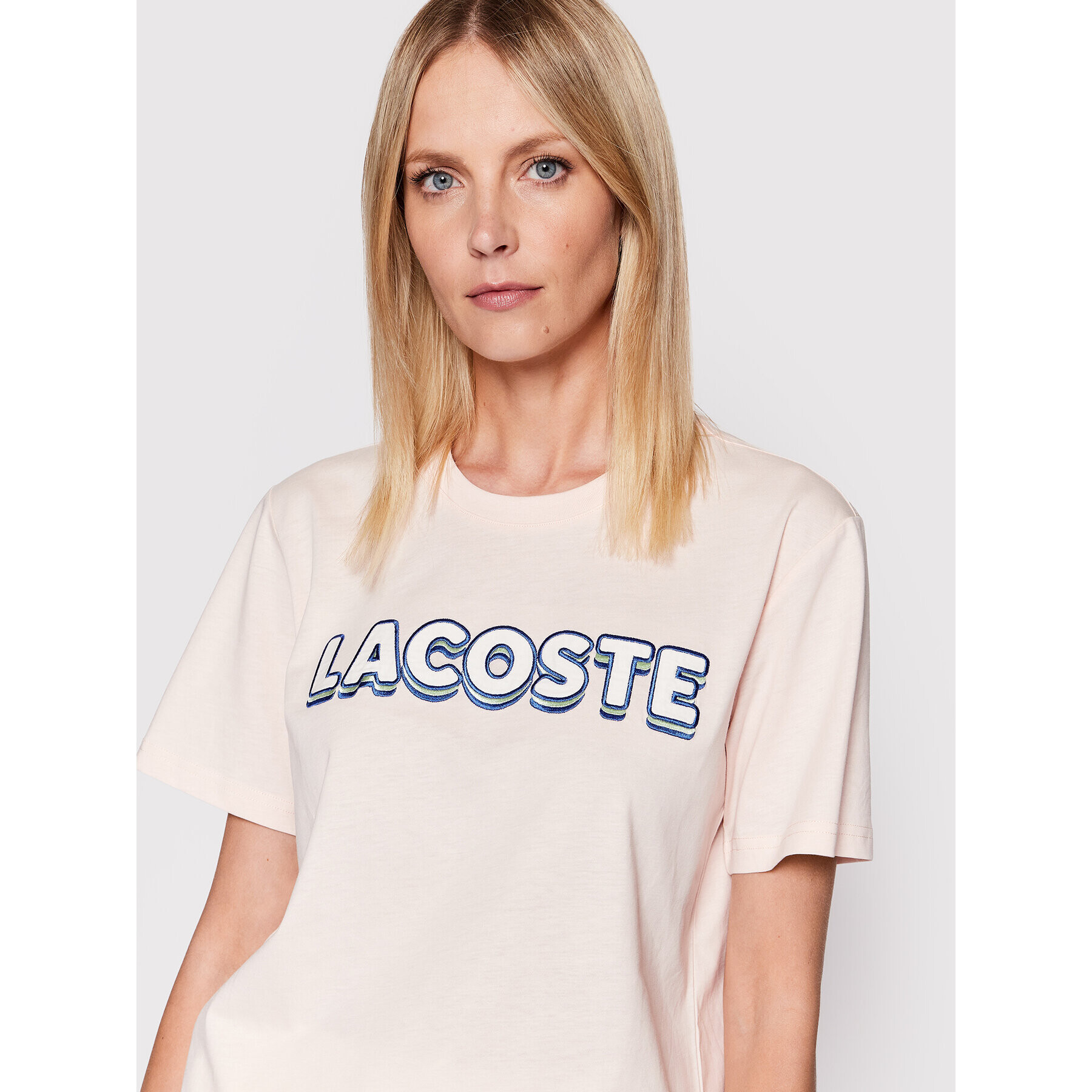 Lacoste Tricou TF0202 Roz Regular Fit - Pled.ro