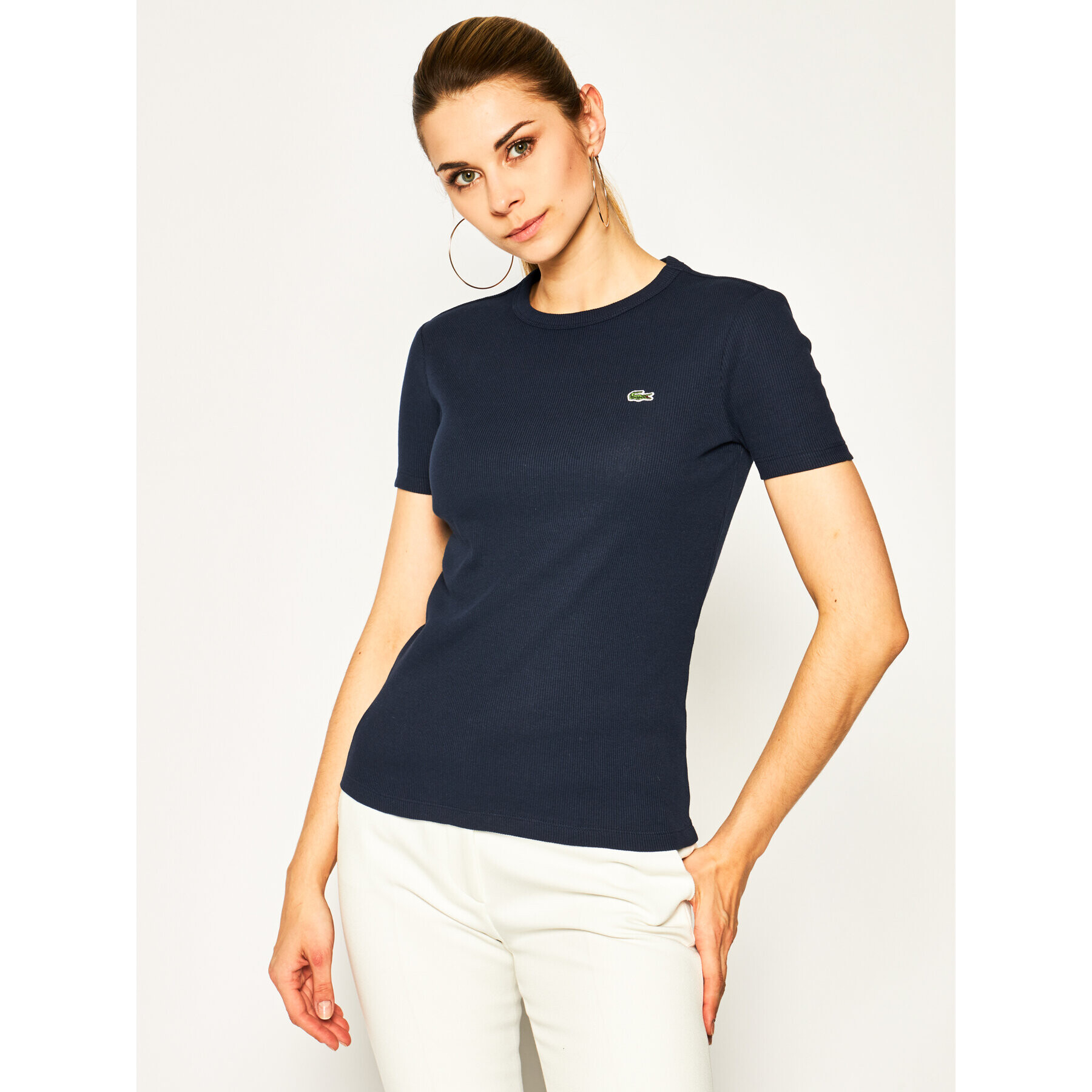 Lacoste Tricou TF5463 Bleumarin Regular Fit - Pled.ro