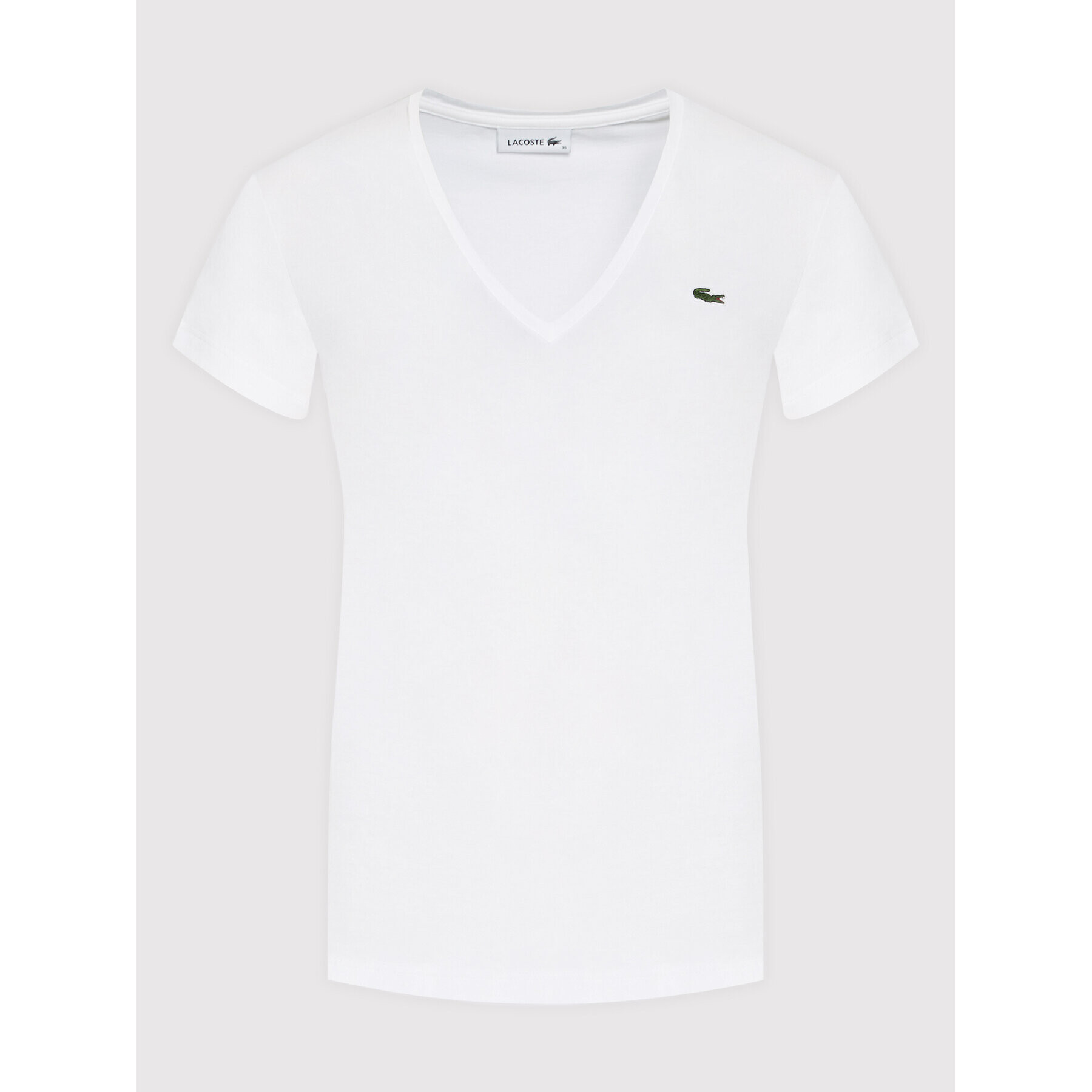 Lacoste Tricou TF8392 Alb Relaxed Fit - Pled.ro