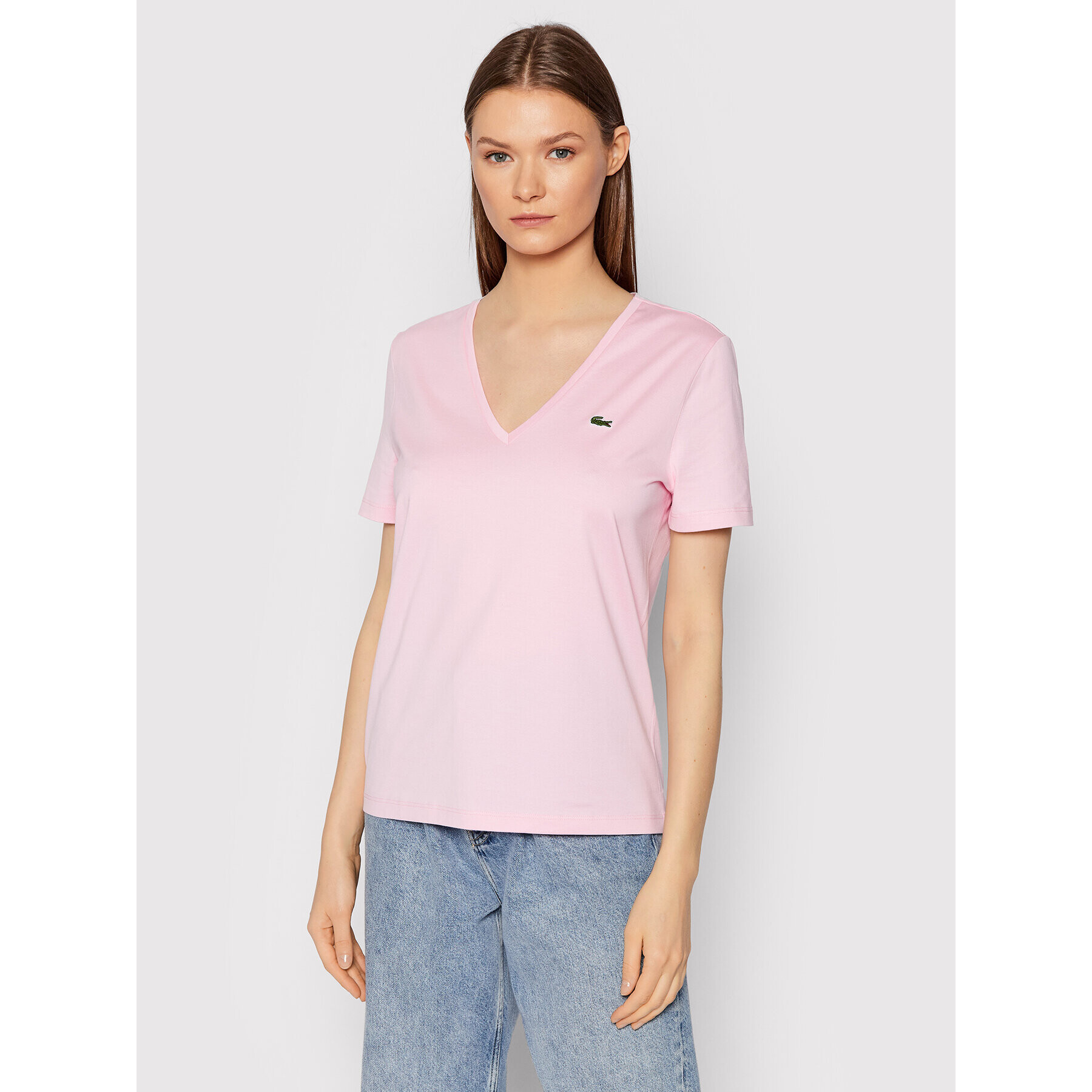 Lacoste Tricou TF8392 Roz Relaxed Fit - Pled.ro