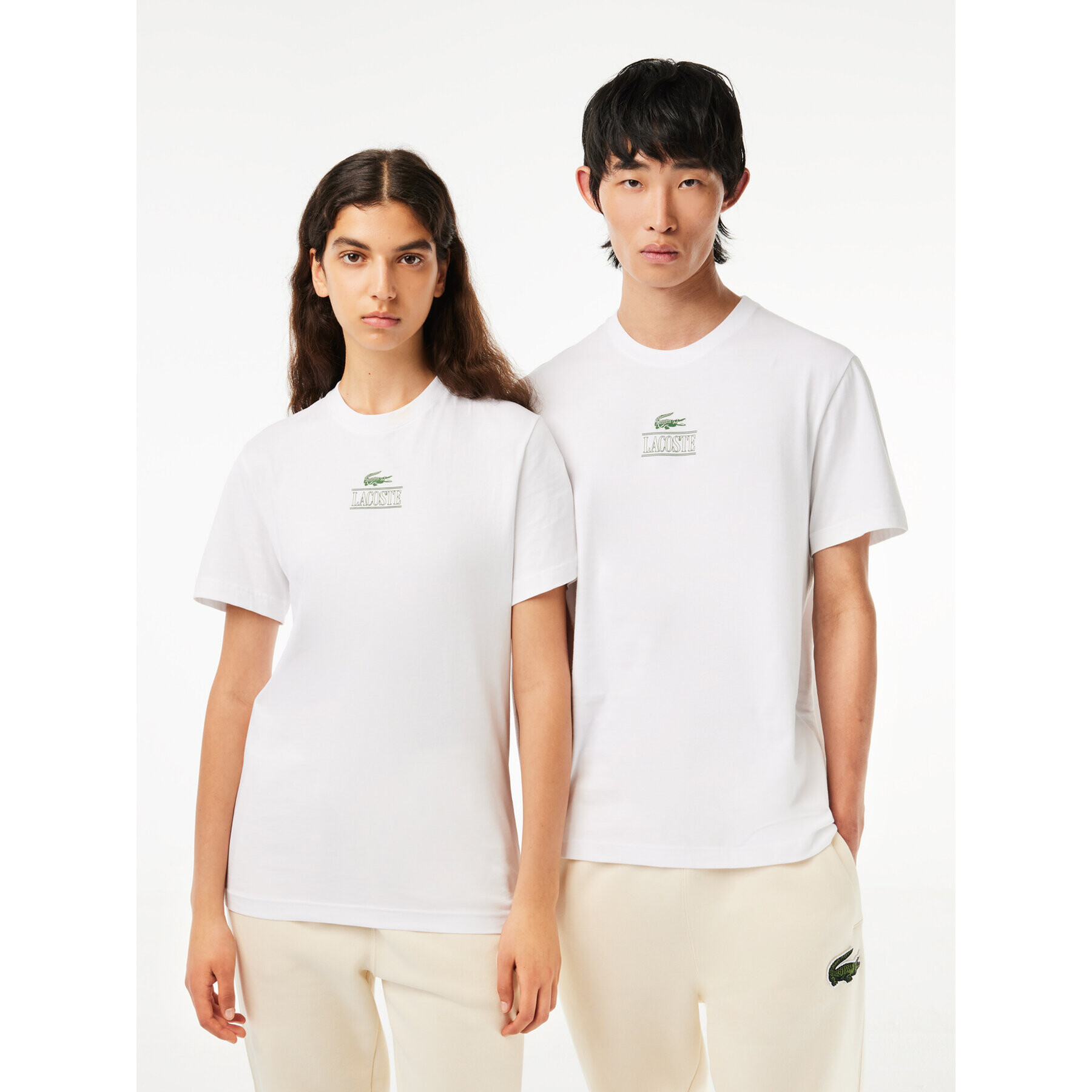 Lacoste Tricou TH1147 Alb Regular Fit - Pled.ro