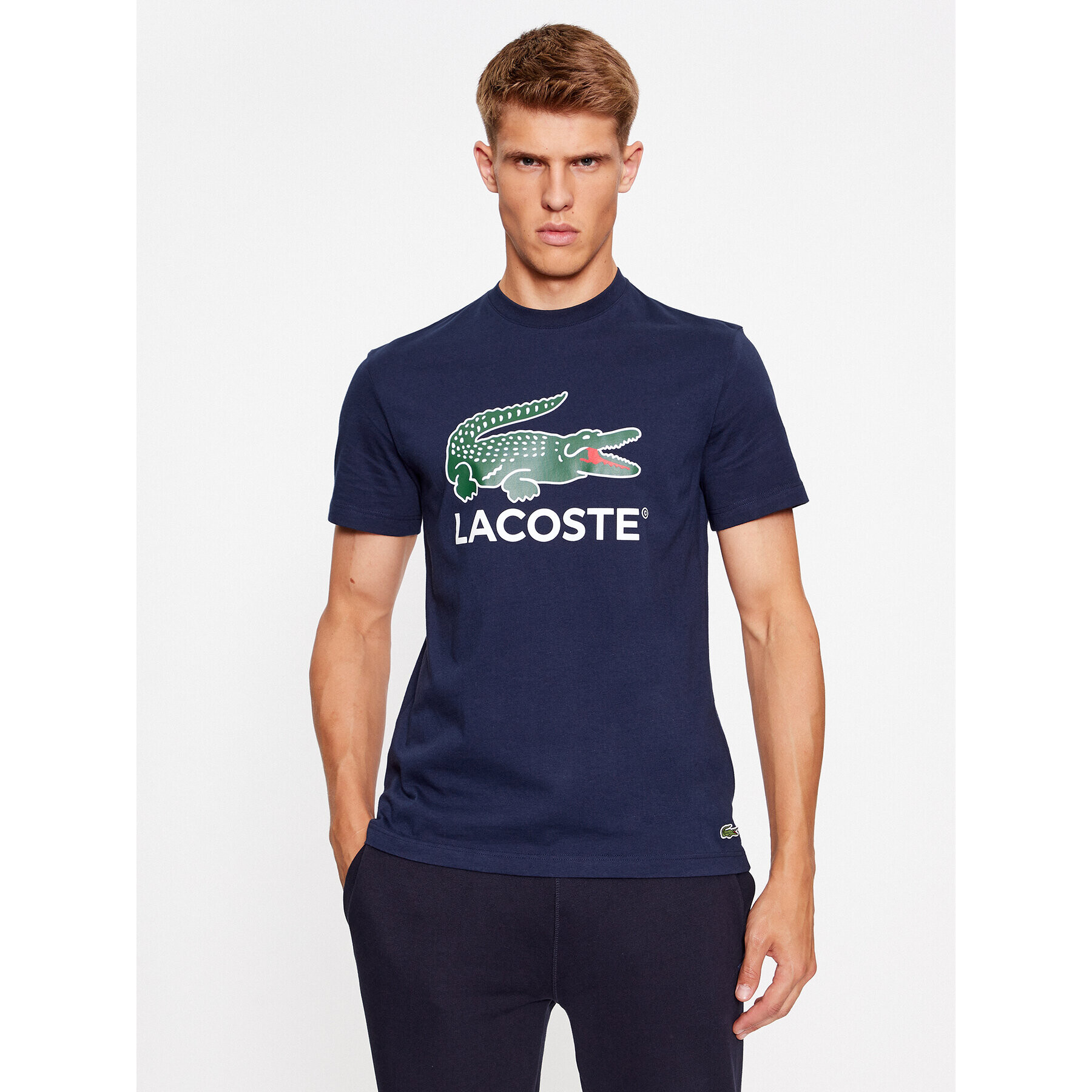 Lacoste Tricou TH1285 Bleumarin Regular Fit - Pled.ro