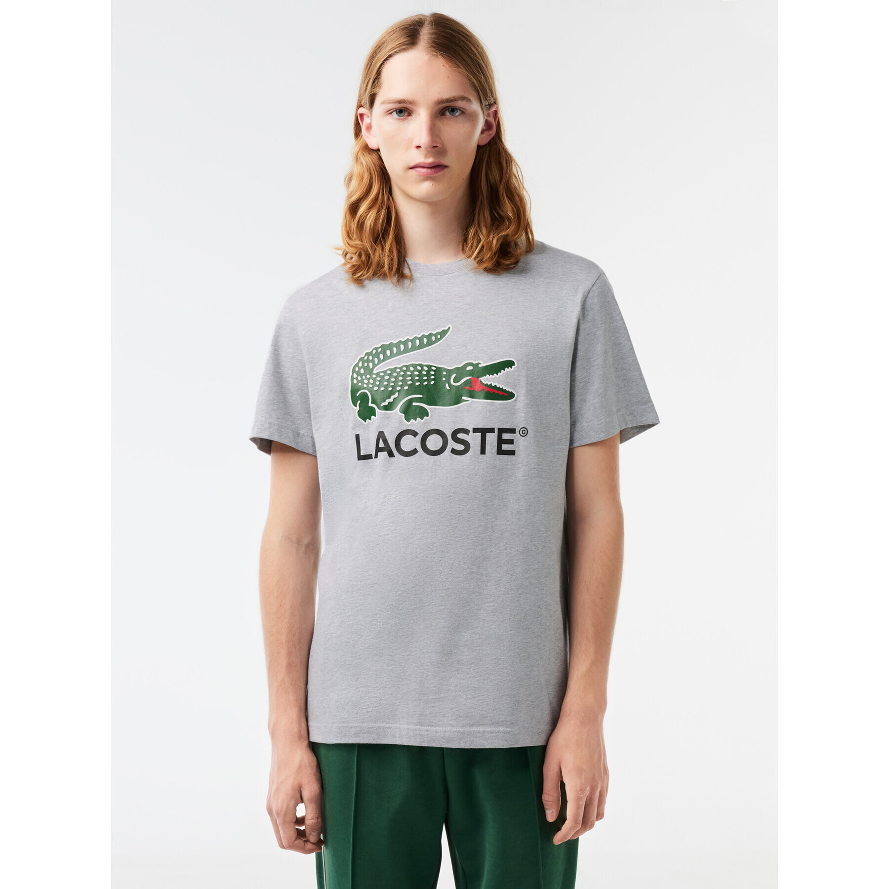 Lacoste Tricou TH1285 Gri Regular Fit - Pled.ro