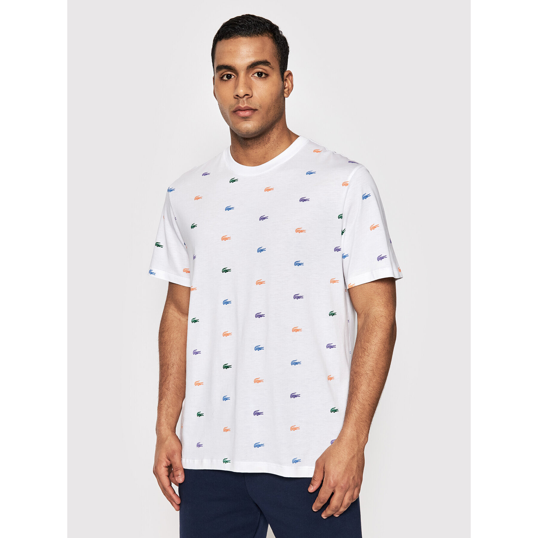 Lacoste Tricou TH1297 Alb Regular Fit - Pled.ro