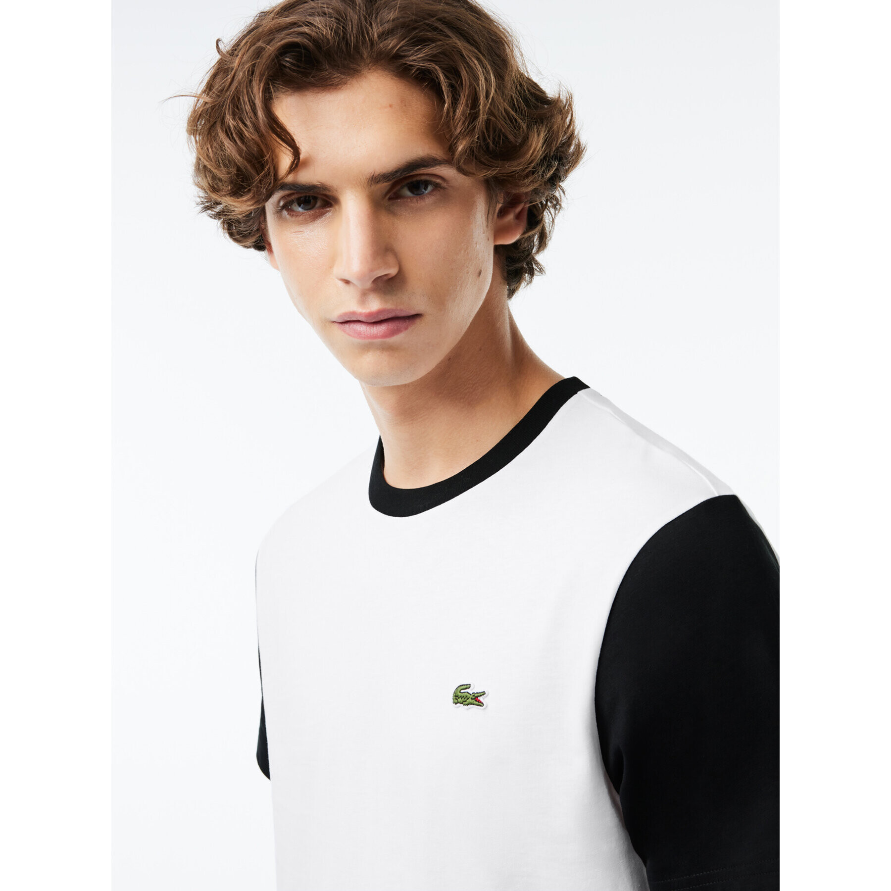 Lacoste Tricou TH1298 Alb Regular Fit - Pled.ro