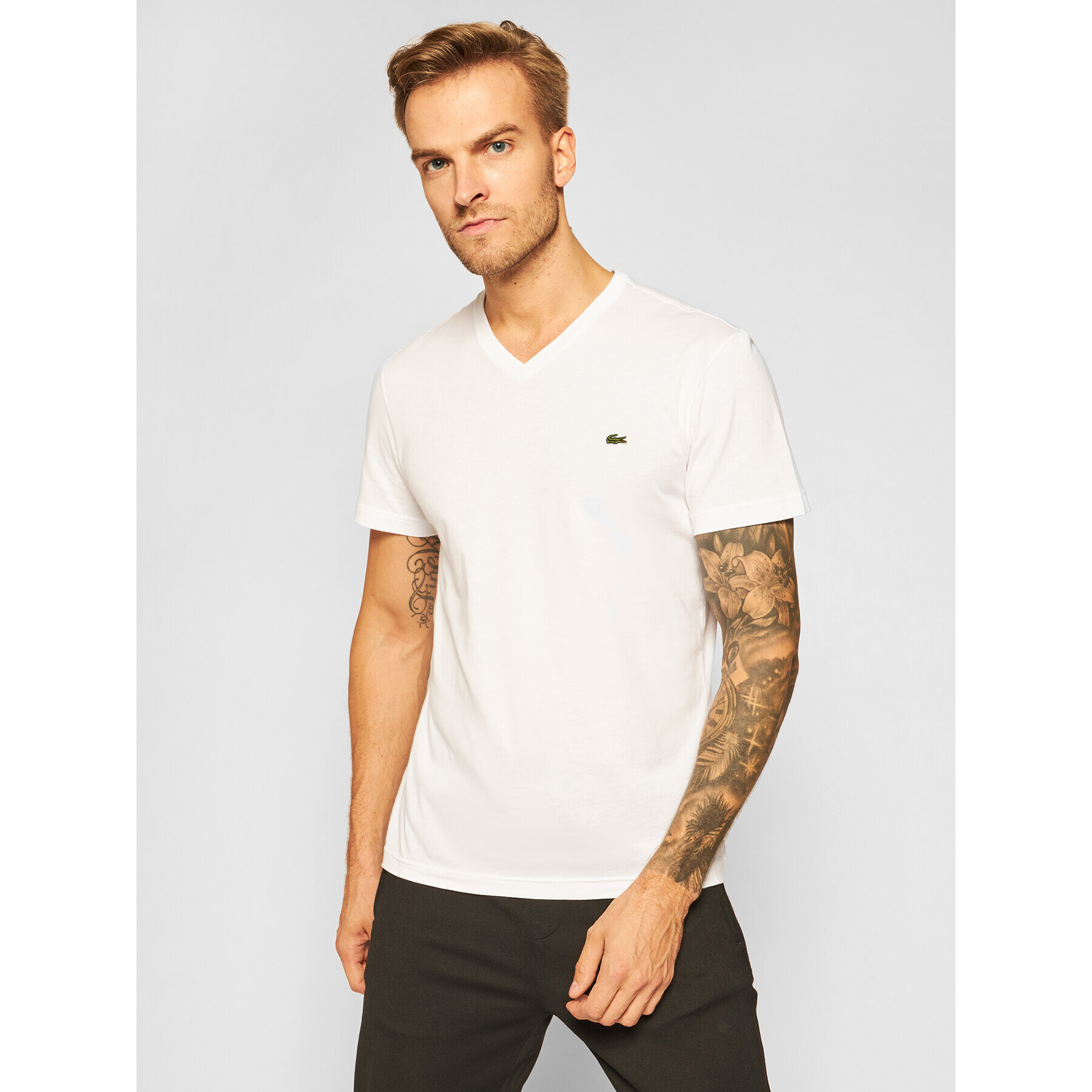 Lacoste Tricou TH2036 Alb Regular Fit - Pled.ro