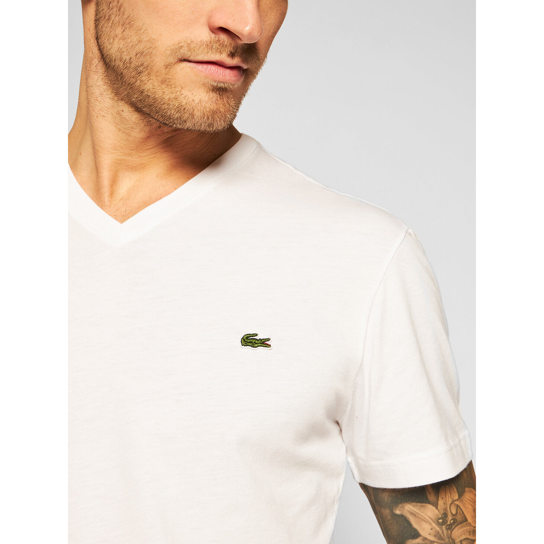 Lacoste Tricou TH2036 Alb Regular Fit - Pled.ro