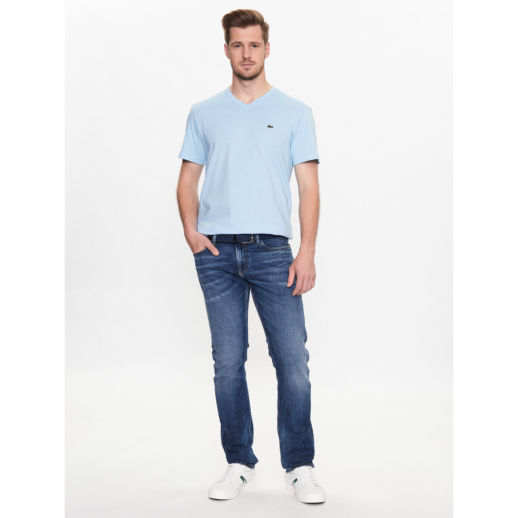 Lacoste Tricou TH2036 Albastru Regular Fit - Pled.ro