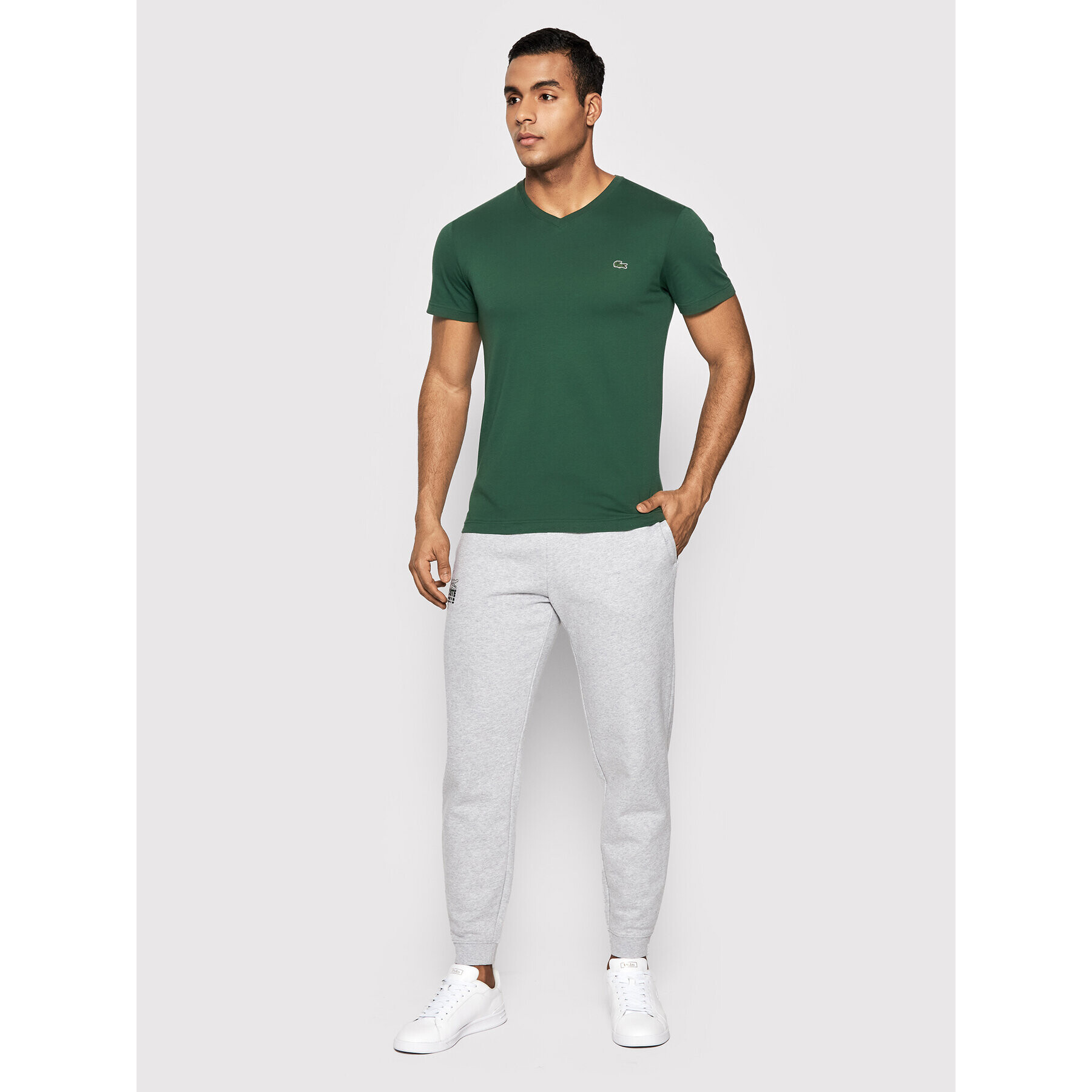 Lacoste Tricou TH2036 Verde Regular Fit - Pled.ro