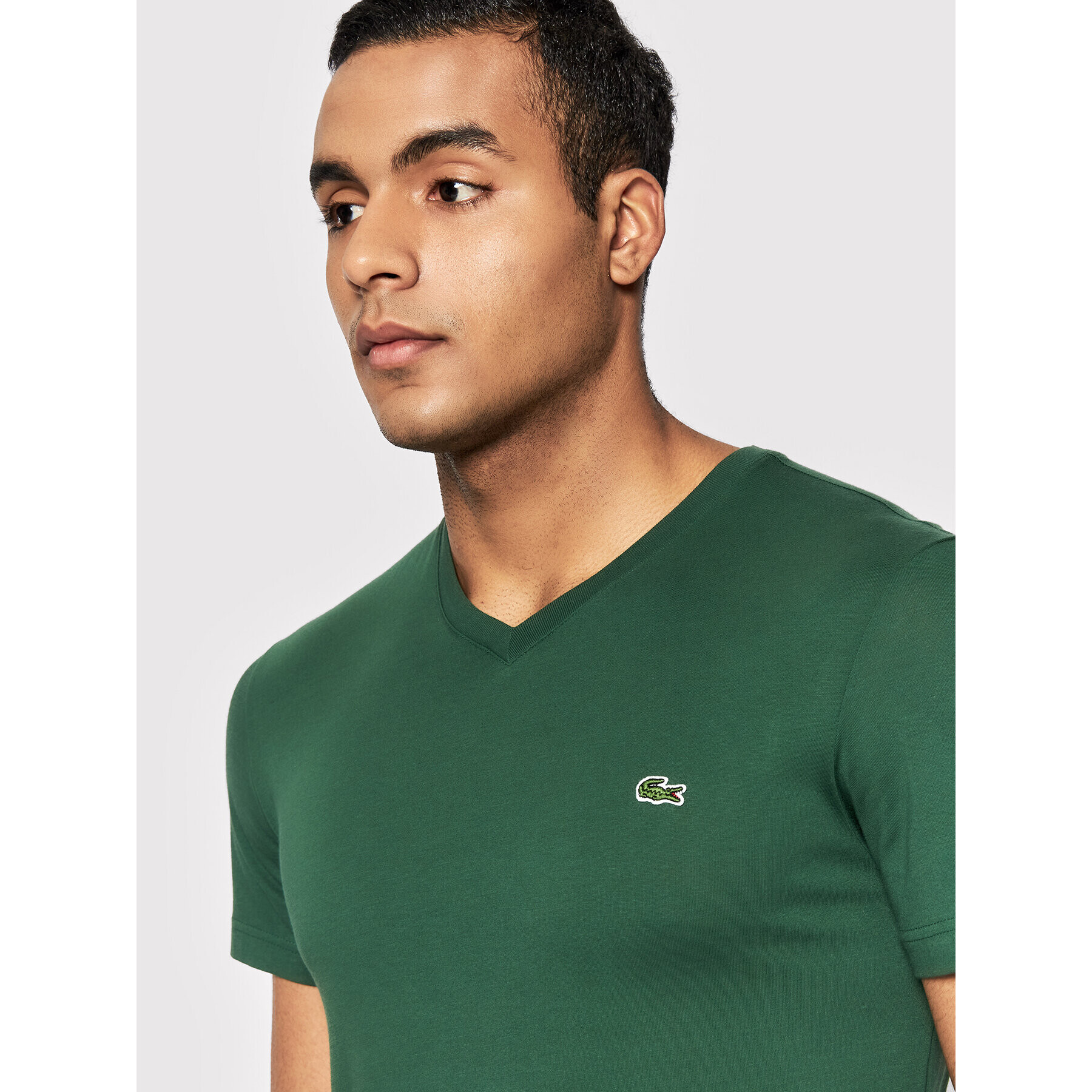 Lacoste Tricou TH2036 Verde Regular Fit - Pled.ro