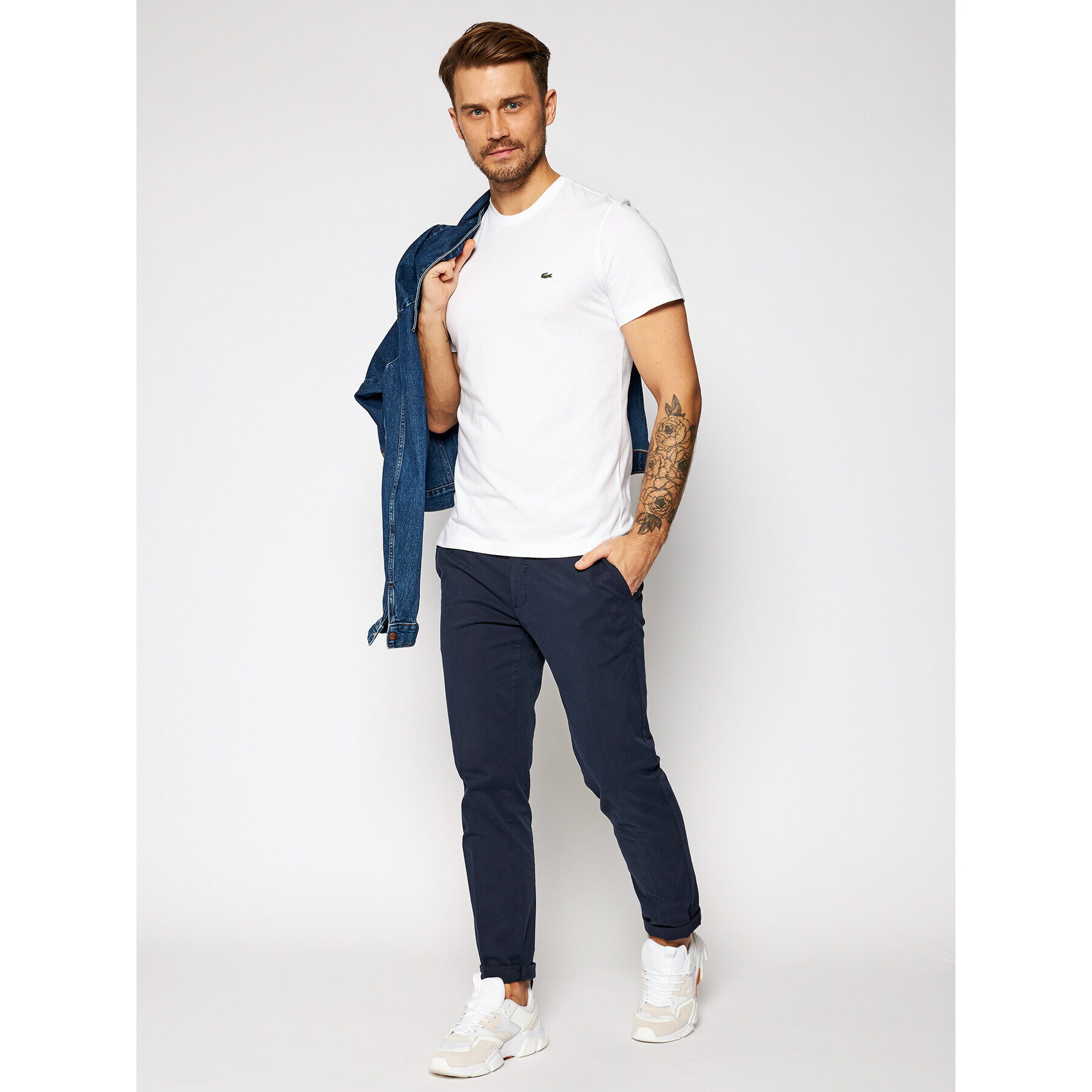 Lacoste Tricou TH2038 Alb Regular Fit - Pled.ro