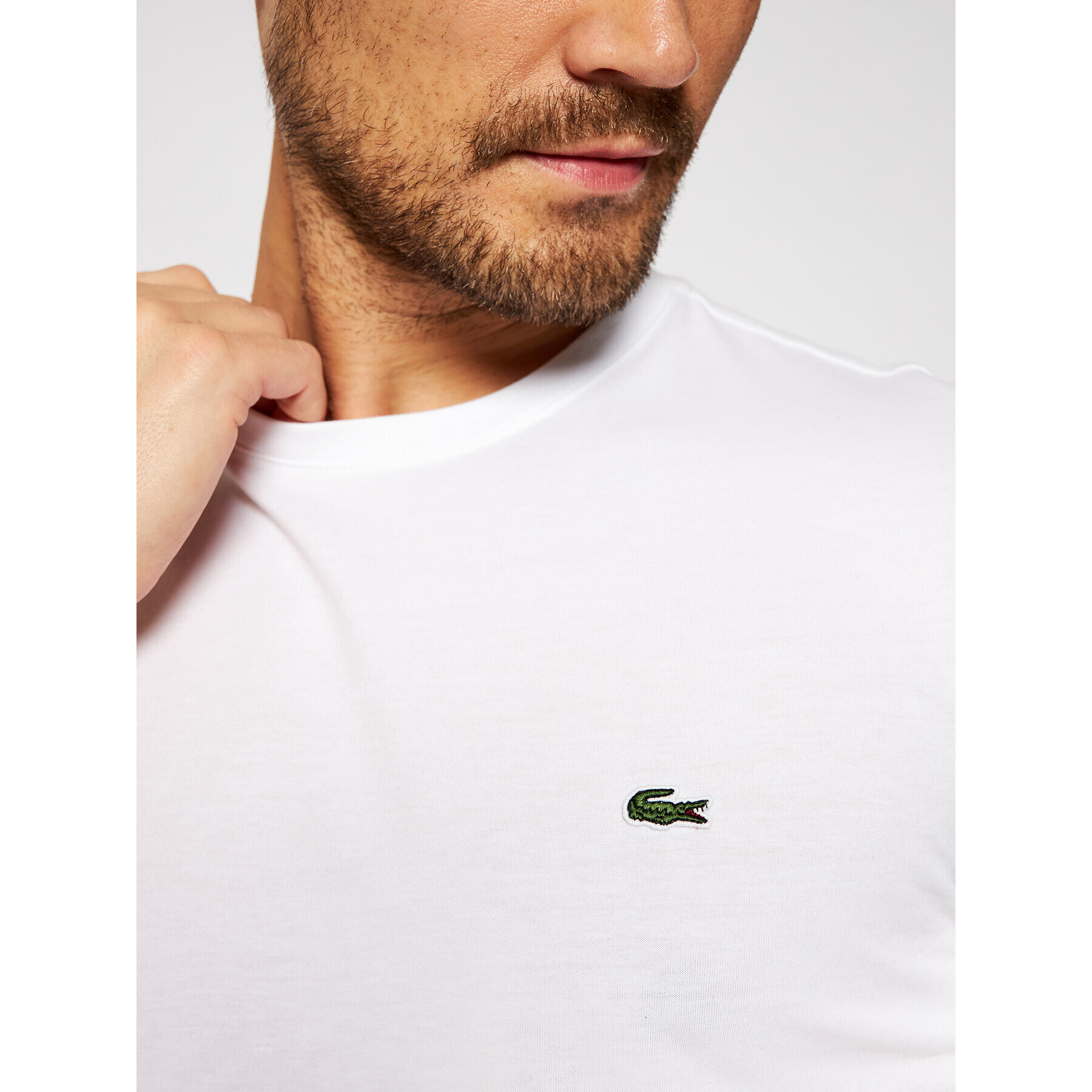 Lacoste Tricou TH2038 Alb Regular Fit - Pled.ro