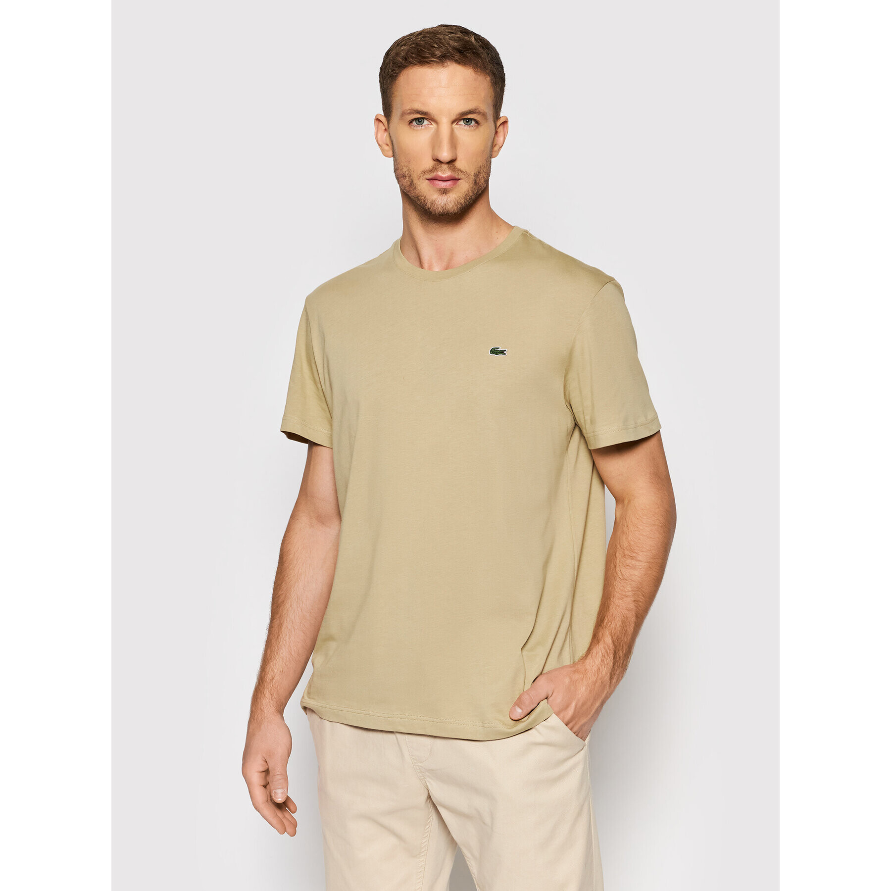 Lacoste Tricou TH2038 Bej Regular Fit - Pled.ro