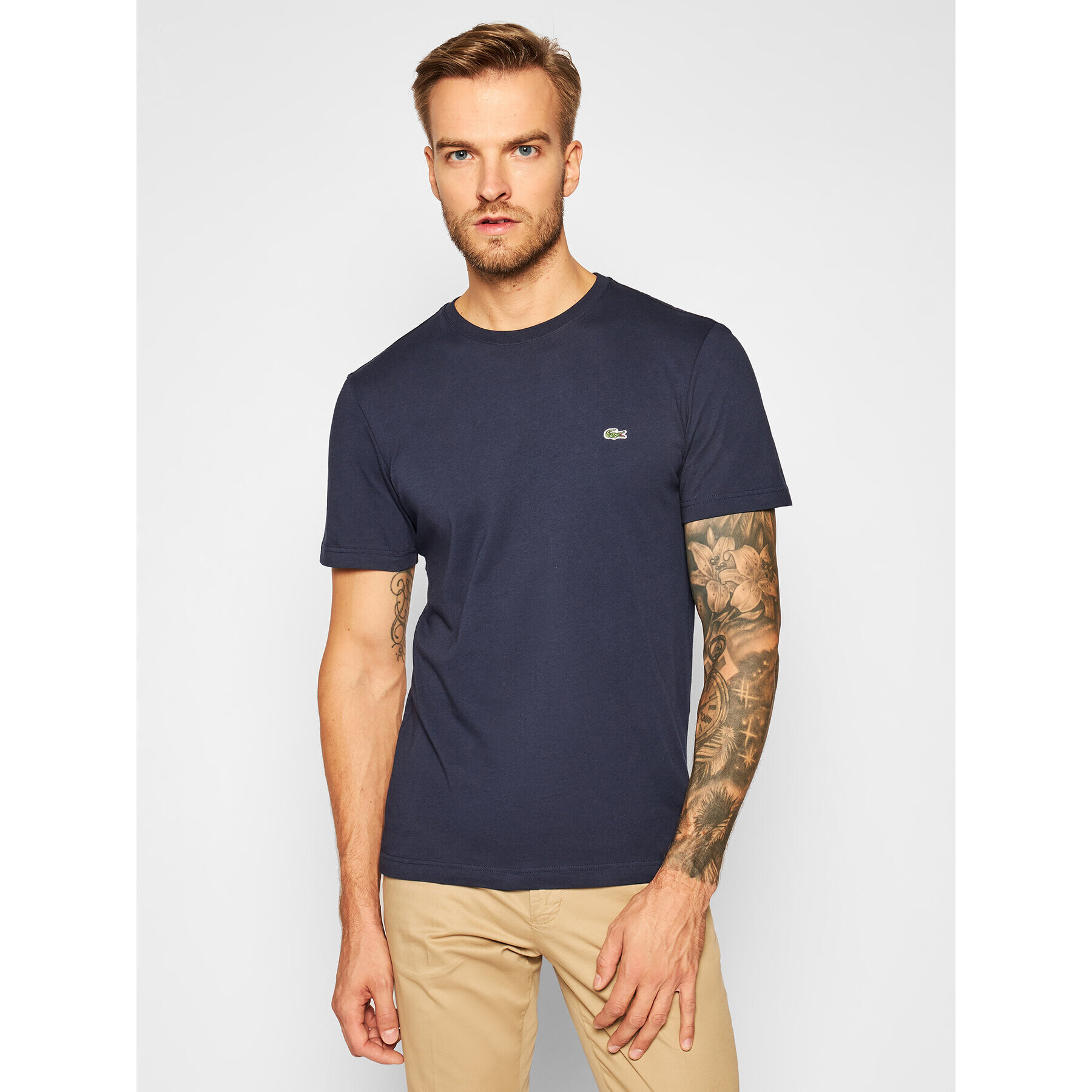 Lacoste Tricou TH2038 Bleumarin Regular Fit - Pled.ro