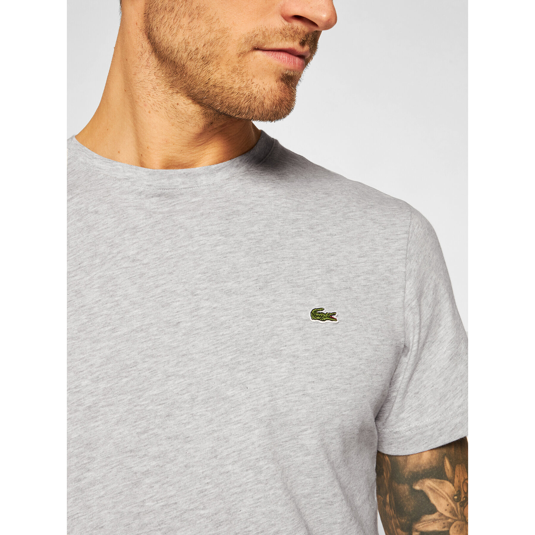 Lacoste Tricou TH2038 Gri Regular Fit - Pled.ro