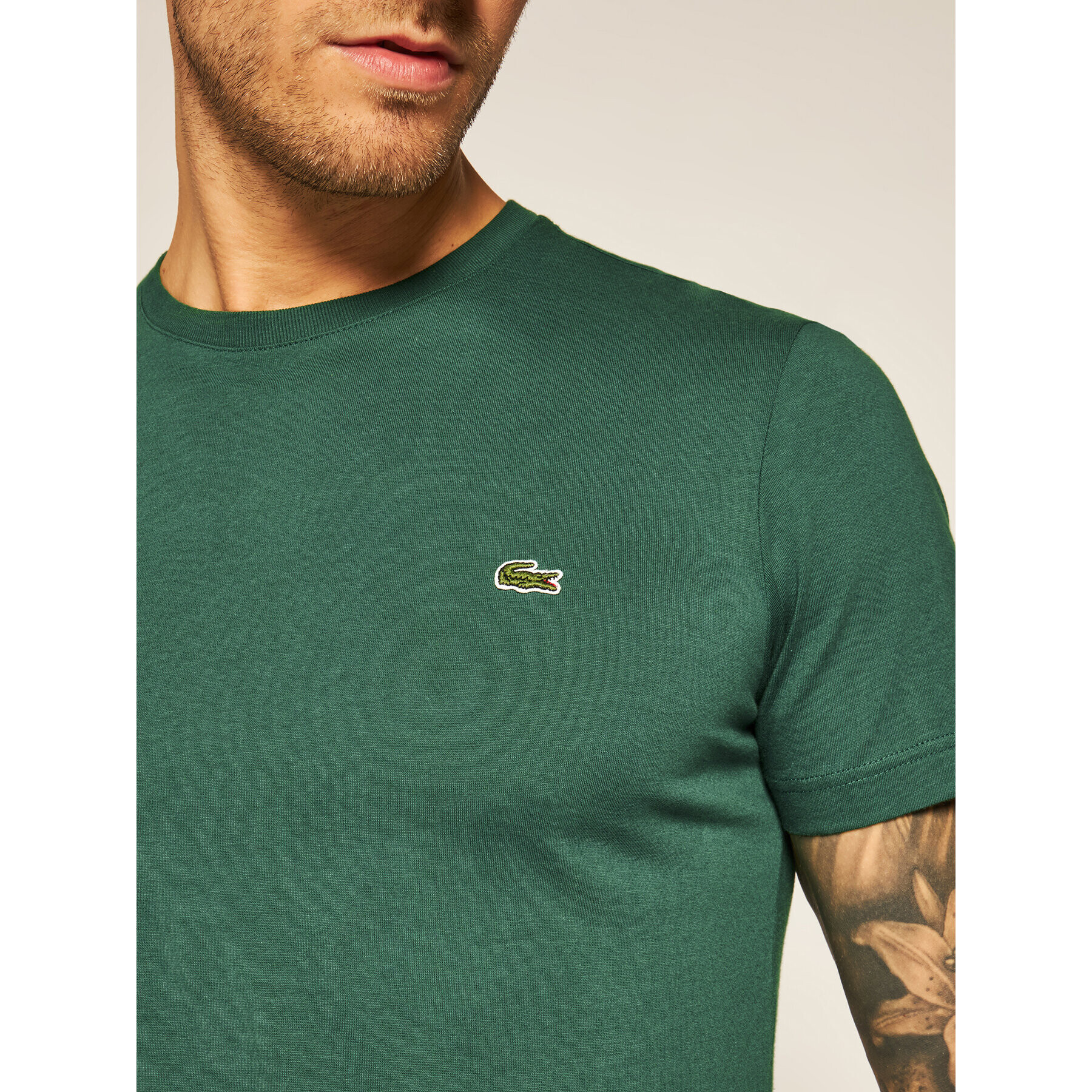 Lacoste Tricou TH2038 Verde Regular Fit - Pled.ro