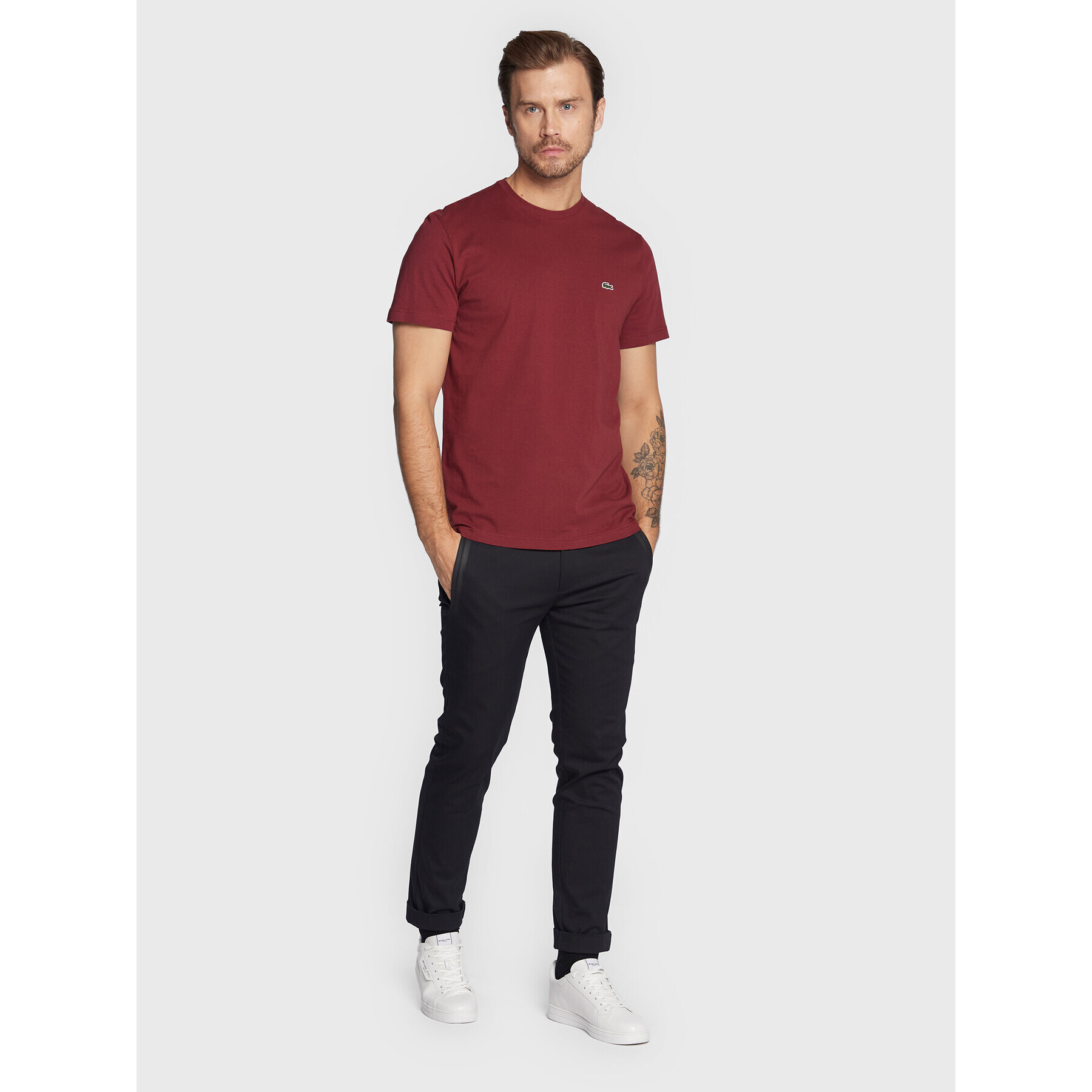 Lacoste Tricou TH2038 Vișiniu Regular Fit - Pled.ro