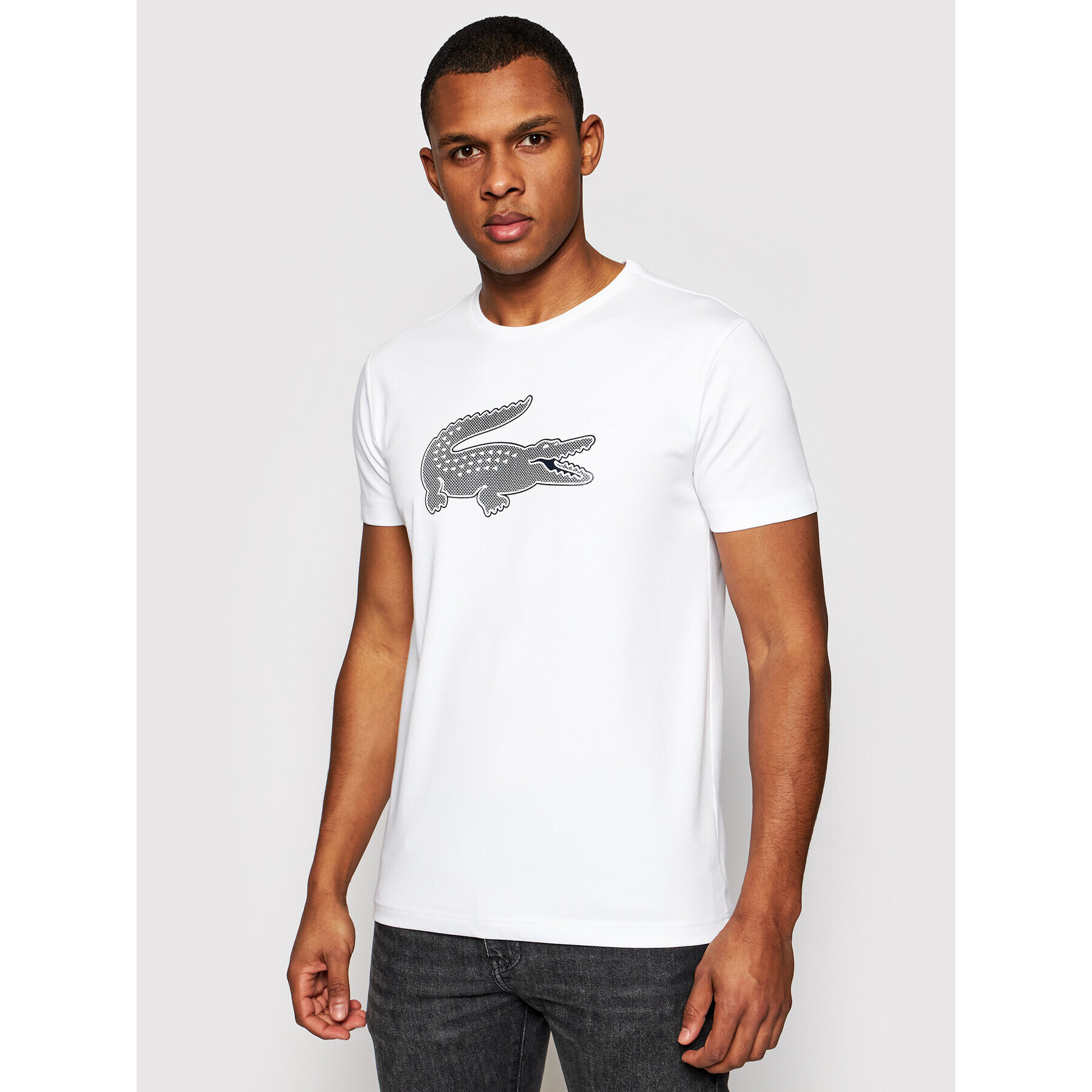 Lacoste Tricou TH2042 Alb Regular Fit - Pled.ro