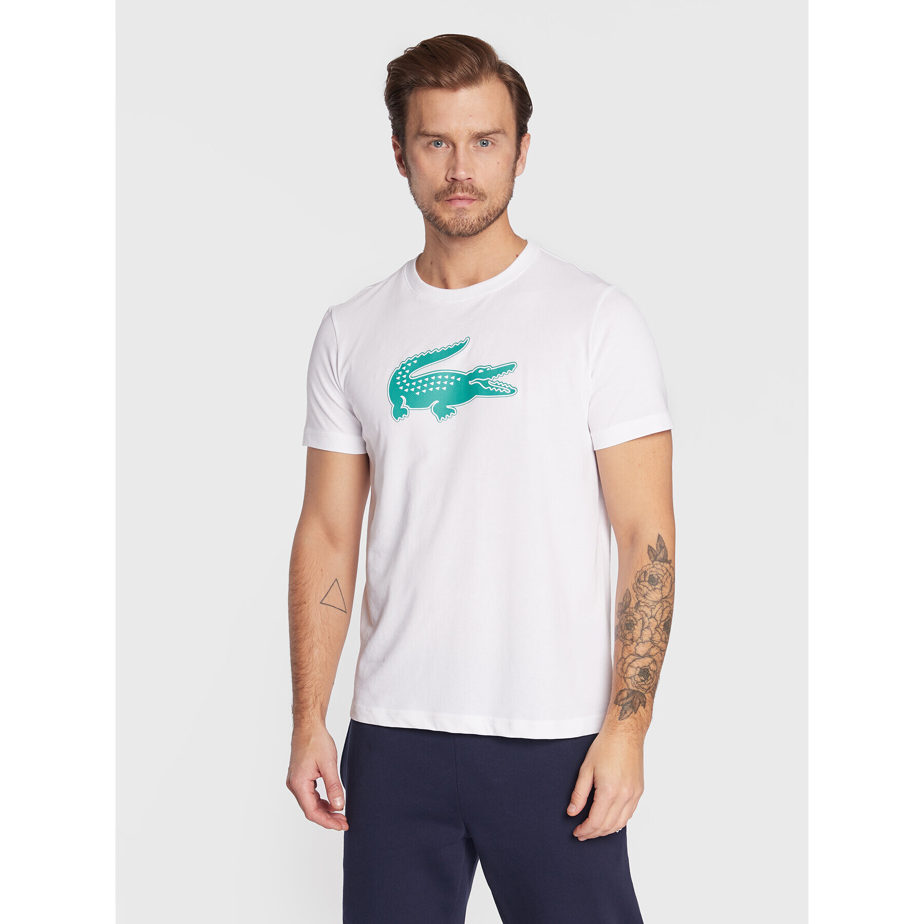 Lacoste Tricou TH2042 Alb Regular Fit - Pled.ro