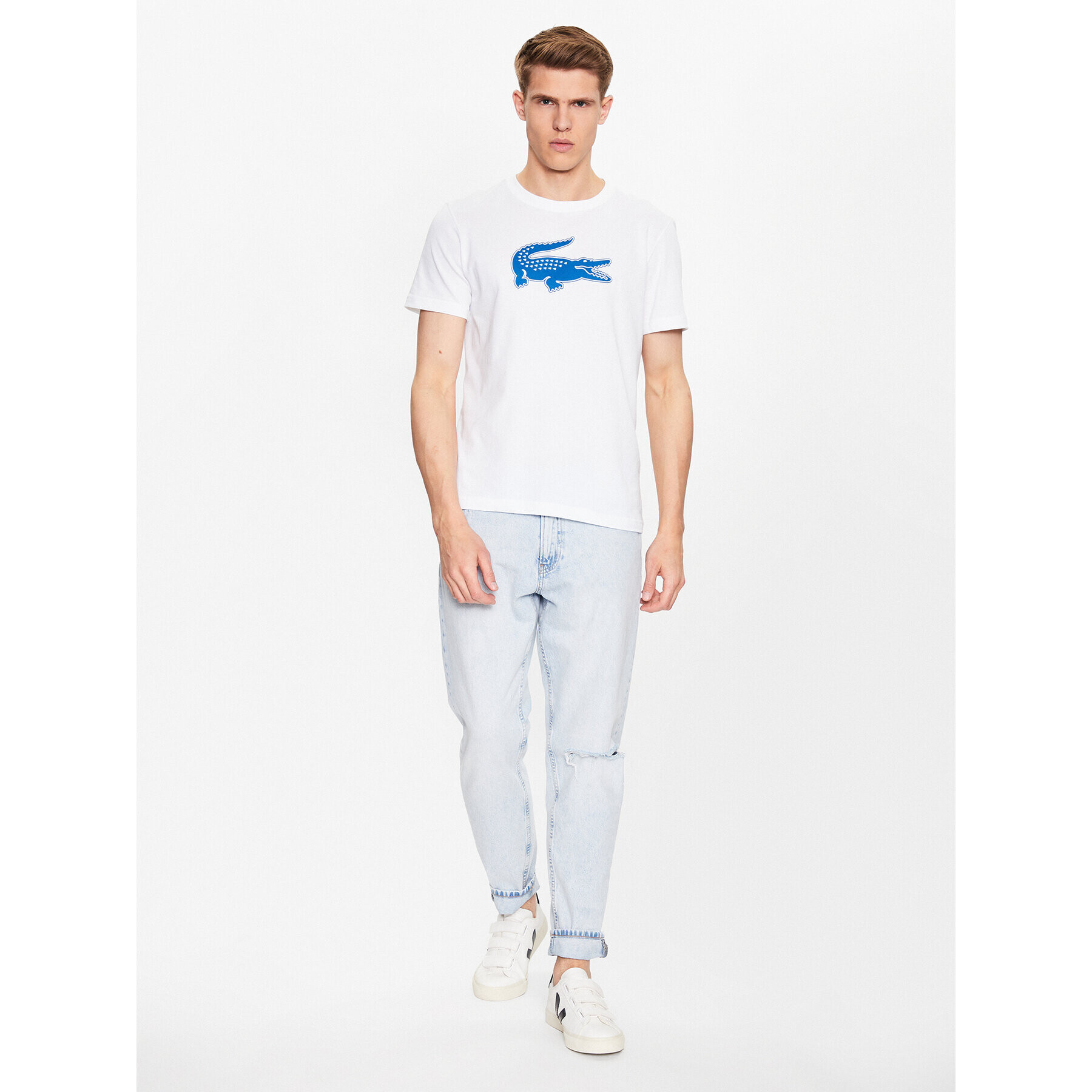 Lacoste Tricou TH2042 Alb Regular Fit - Pled.ro