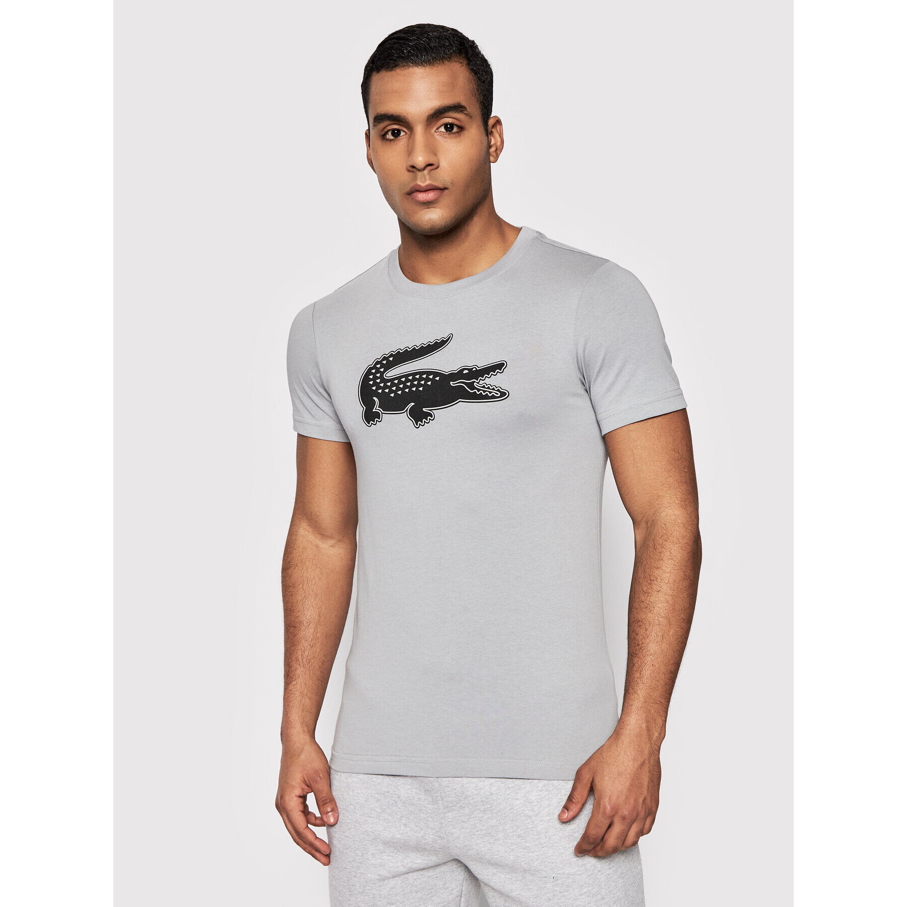 Lacoste Tricou TH2042 Gri Regular Fit - Pled.ro