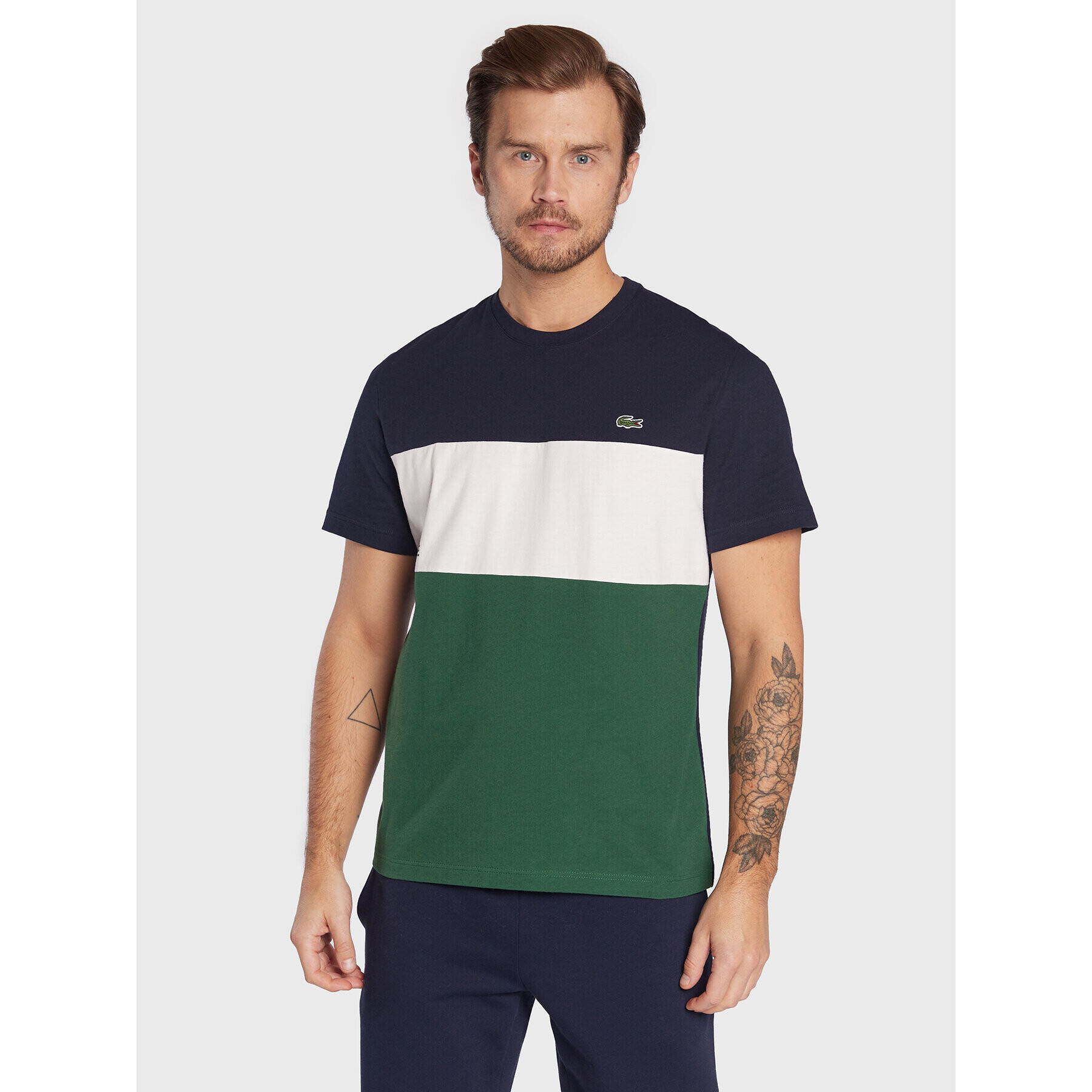 Lacoste Tricou TH3384 Bleumarin Regular Fit - Pled.ro