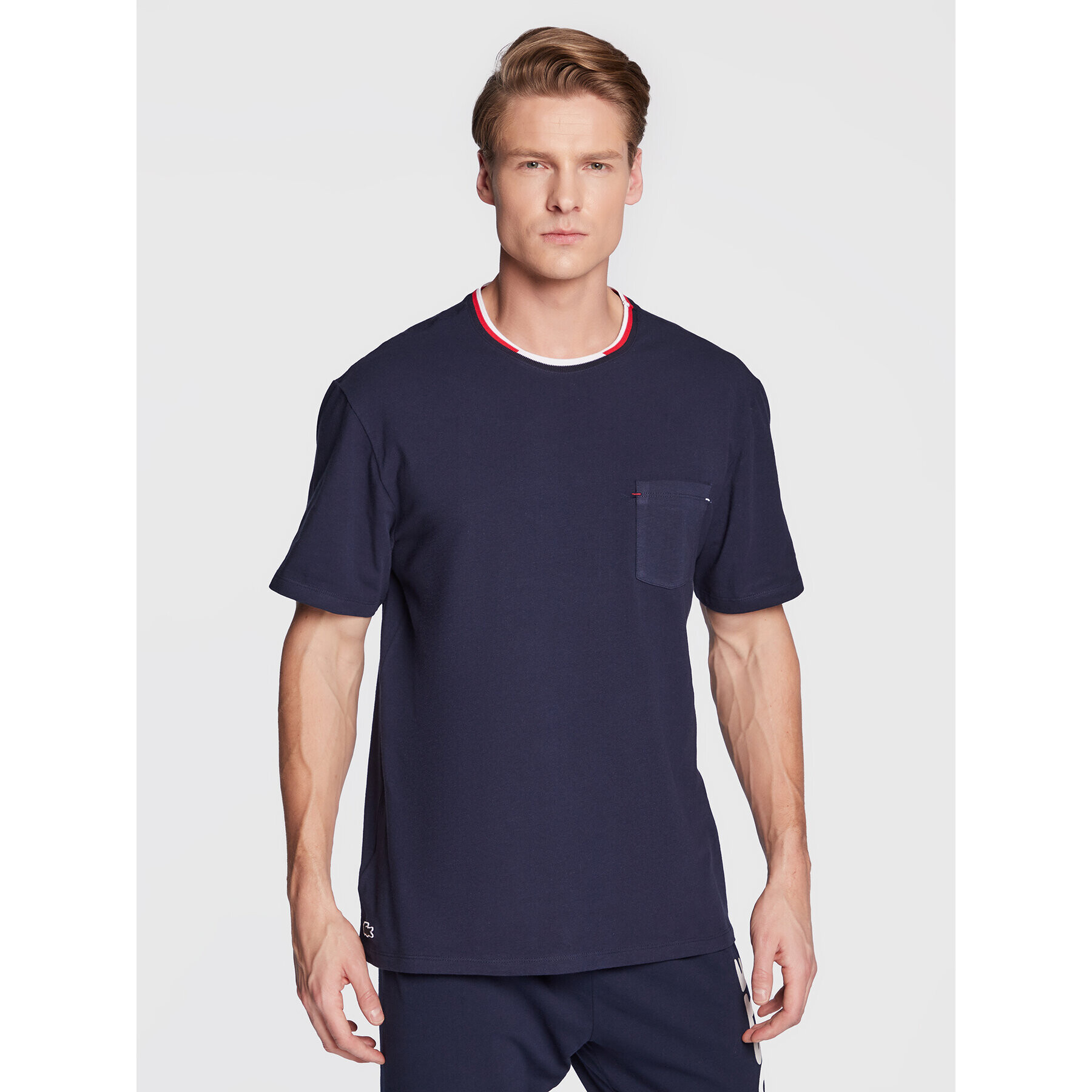 Lacoste Tricou TH3449 Bleumarin Regular Fit - Pled.ro