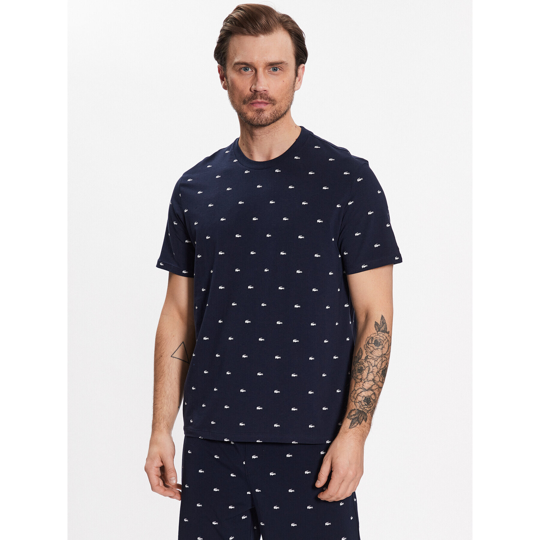 Lacoste Tricou TH4061 Bleumarin Regular Fit - Pled.ro