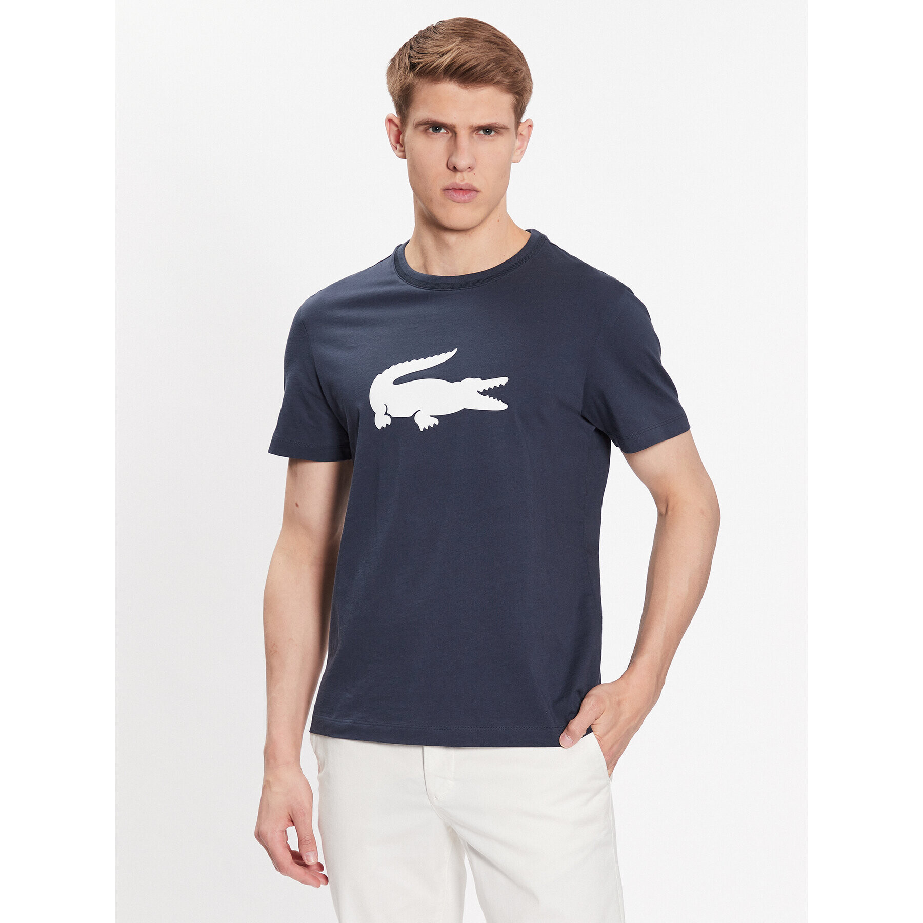 Lacoste Tricou TH4191 Bleumarin Regular Fit - Pled.ro