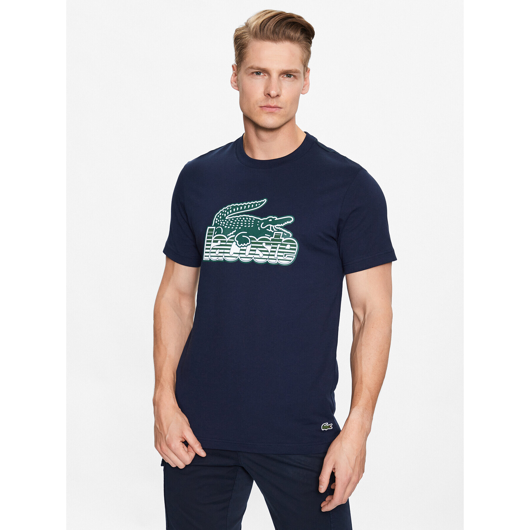 Lacoste Tricou TH5070 Bleumarin Regular Fit - Pled.ro