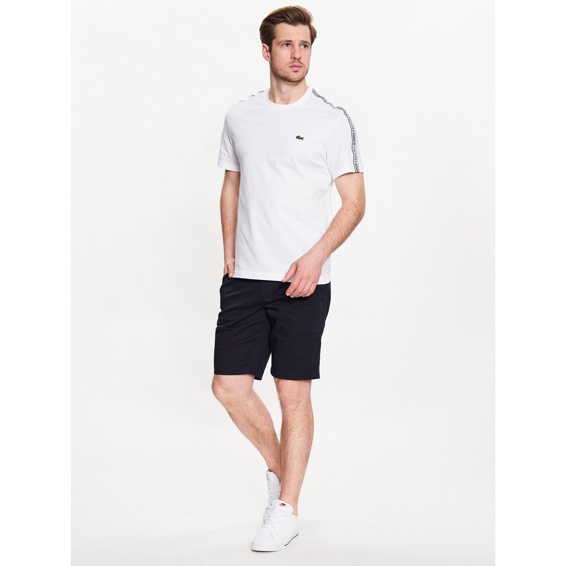 Lacoste Tricou TH5071 Alb Regular Fit - Pled.ro