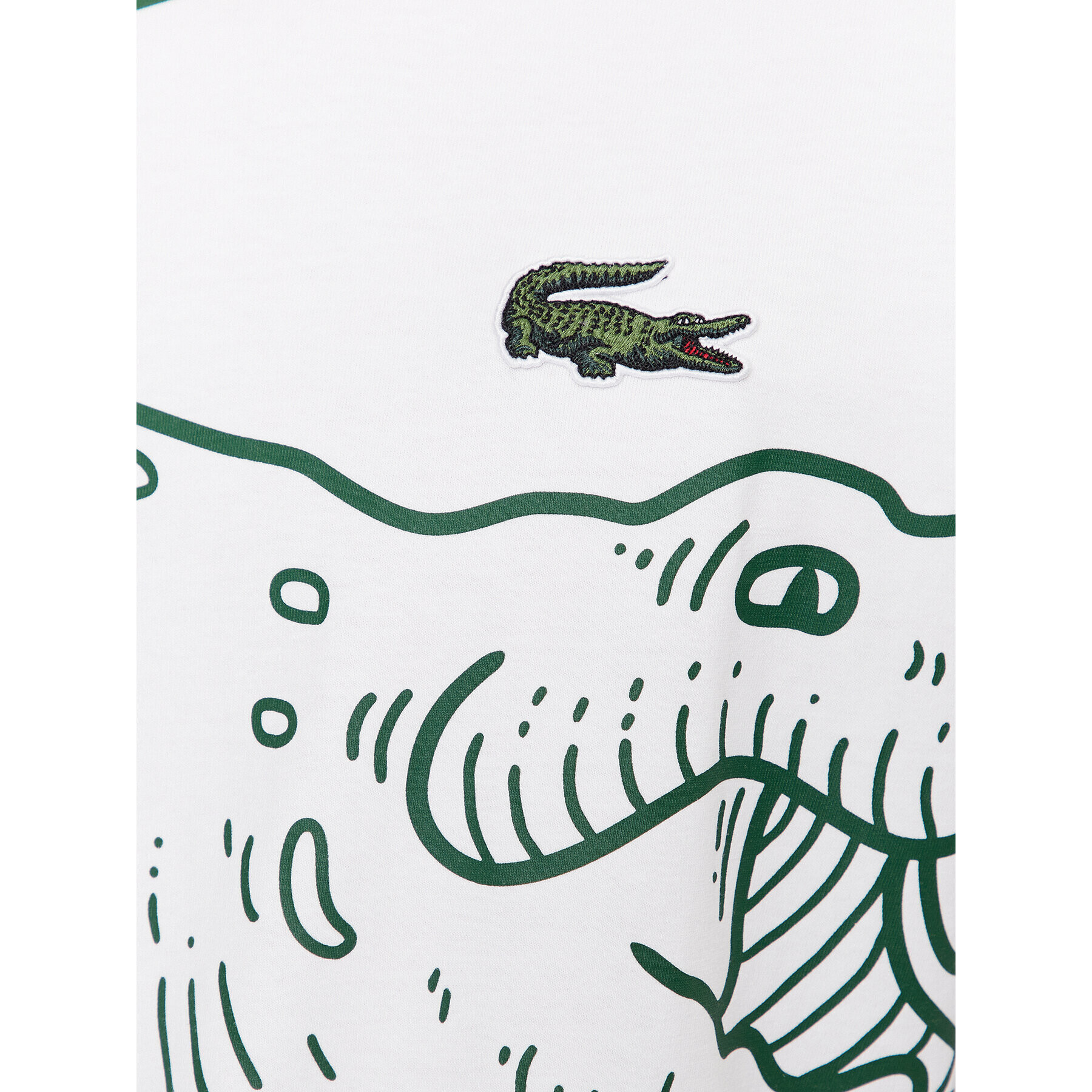 Lacoste Tricou TH5511 Alb Loose Fit - Pled.ro