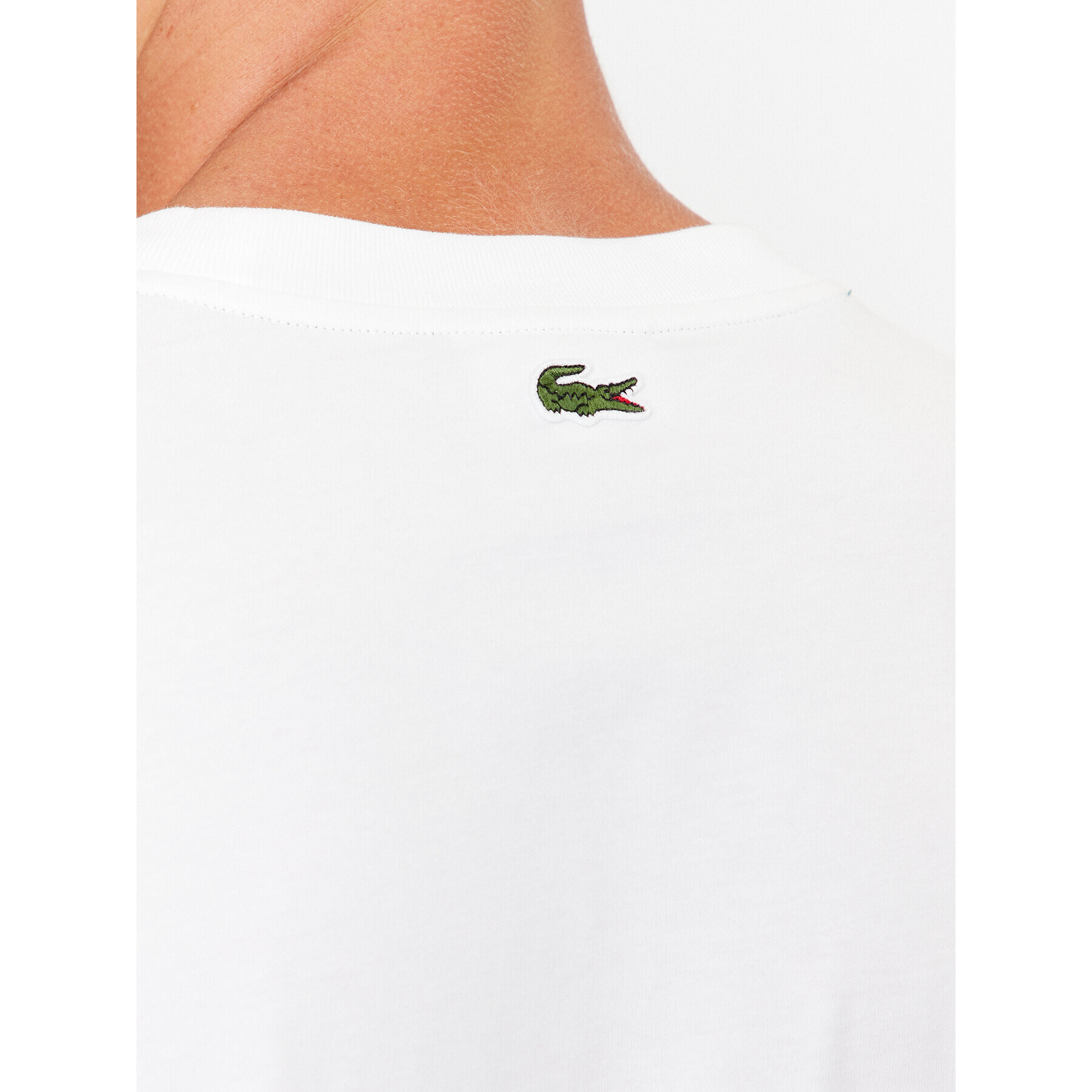 Lacoste Tricou TH5511 Alb Loose Fit - Pled.ro