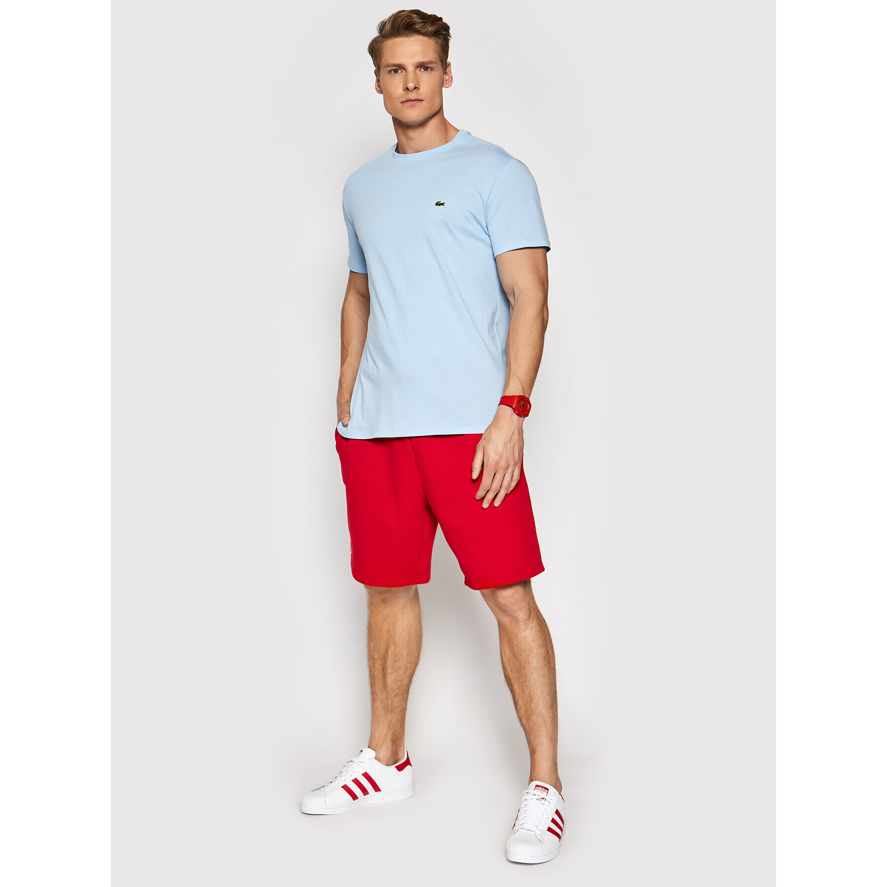 Lacoste Tricou TH6709 Albastru Regular Fit - Pled.ro