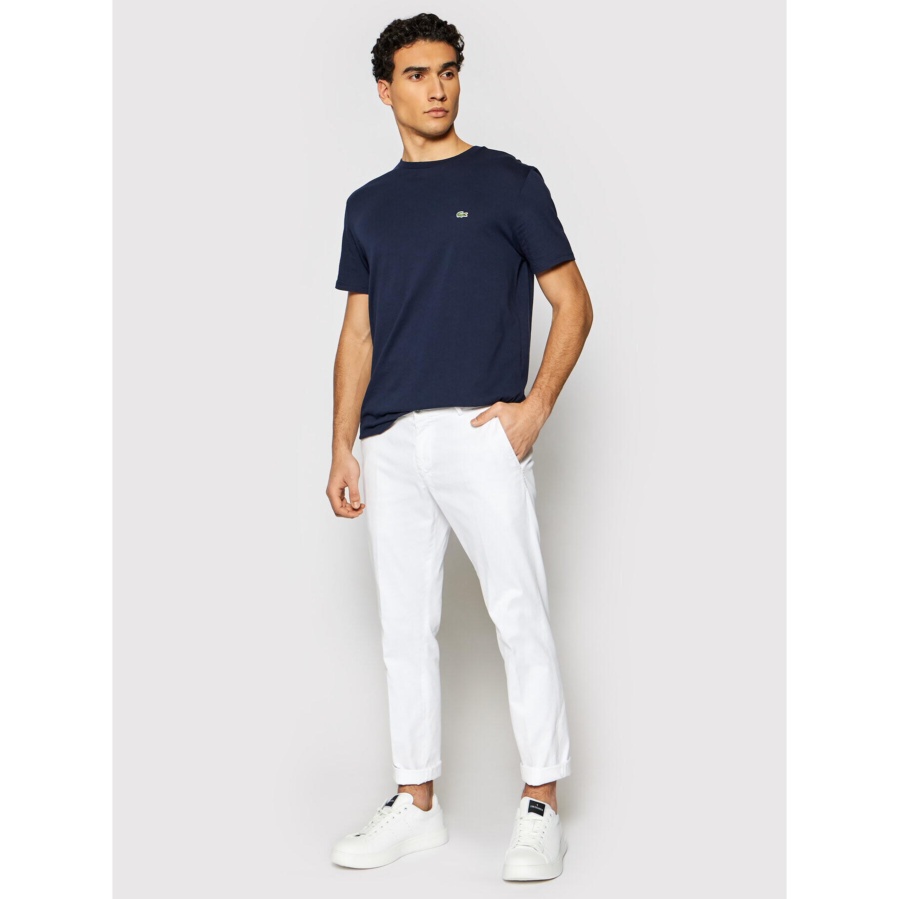 Lacoste Tricou TH6709 Bleumarin Regular Fit - Pled.ro