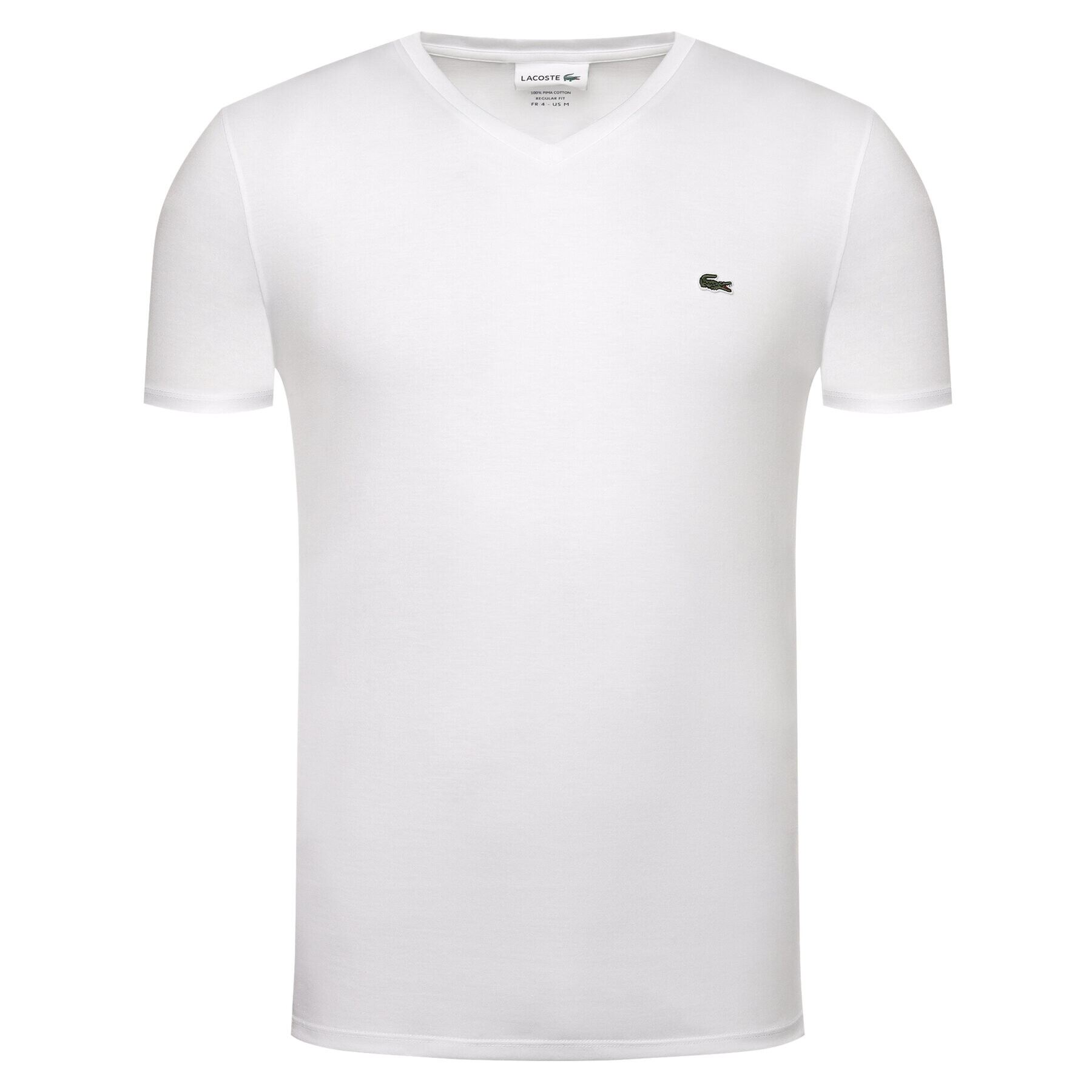 Lacoste Tricou TH6710 Alb Regular Fit - Pled.ro