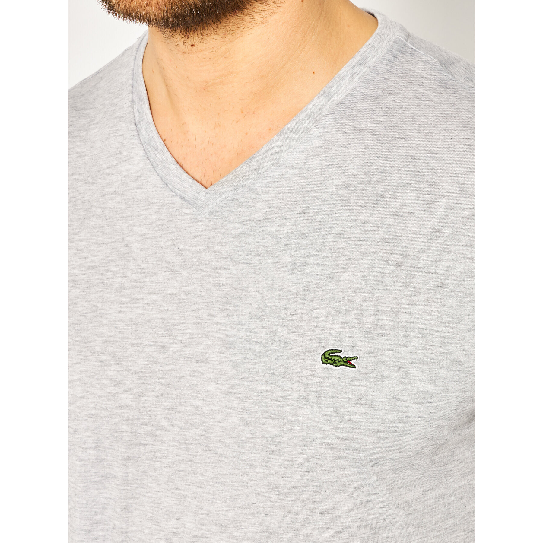 Lacoste Tricou TH6710 Gri Regular Fit - Pled.ro