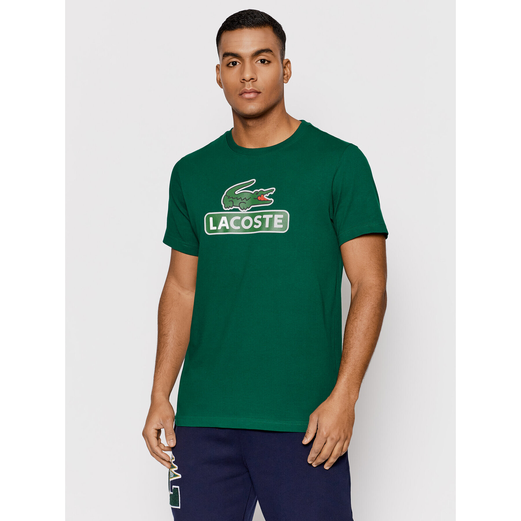 Lacoste Tricou TH6909 Verde Regular Fit - Pled.ro