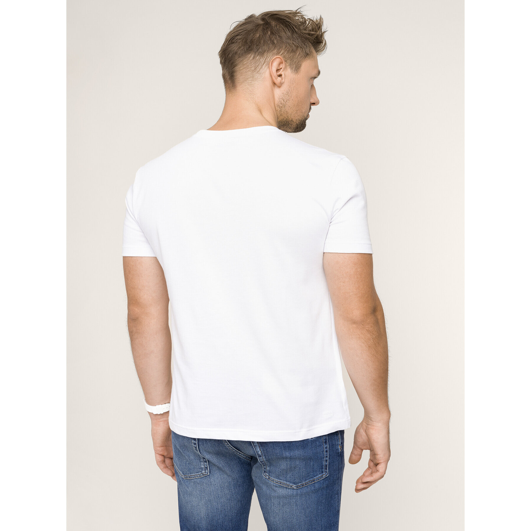 Lacoste Tricou TH7618 Alb Regular Fit - Pled.ro