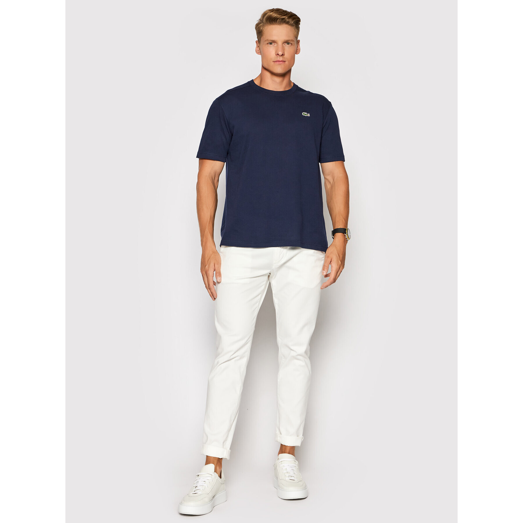 Lacoste Tricou TH7618 Bleumarin Regular Fit - Pled.ro