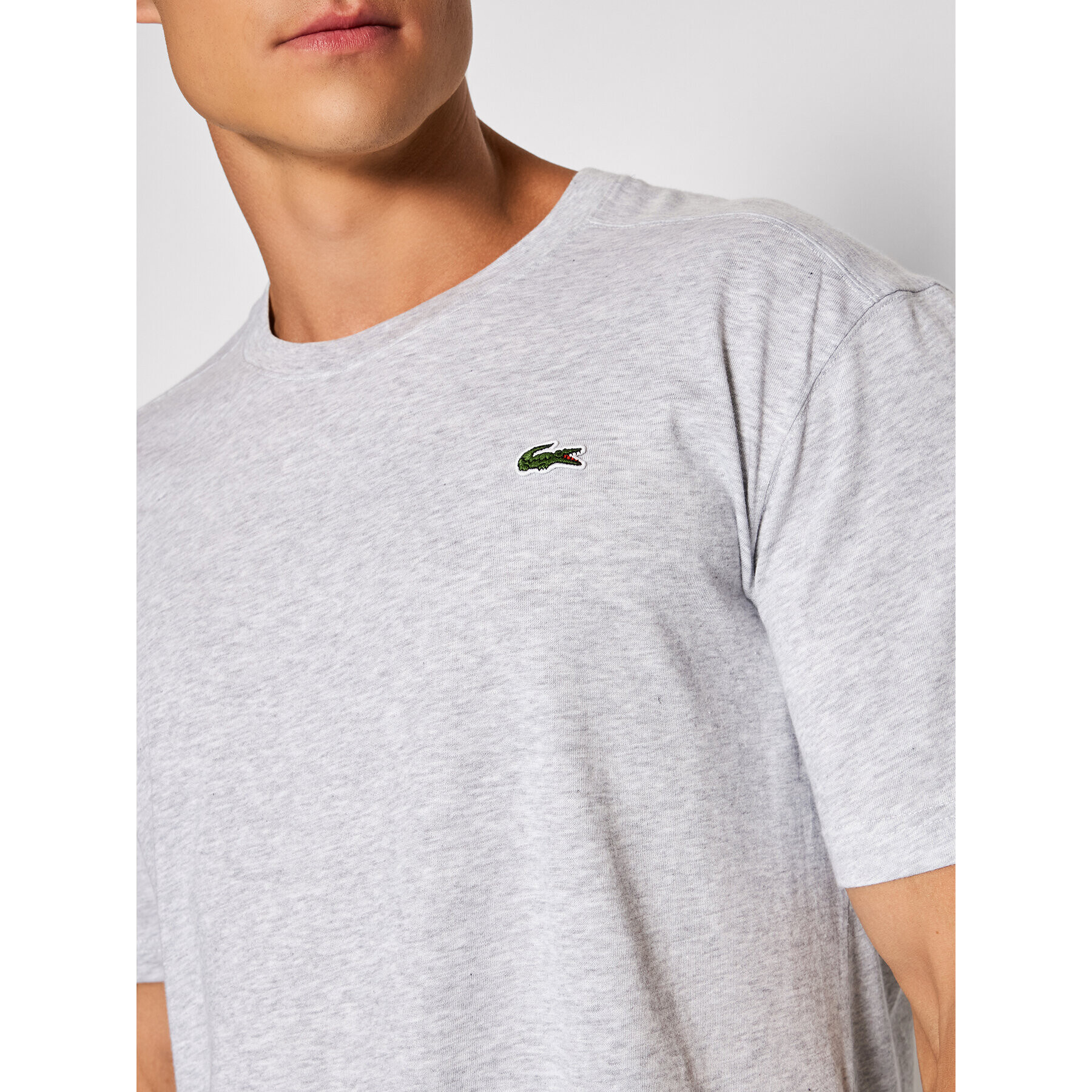 Lacoste Tricou TH7618 Gri Regular Fit - Pled.ro