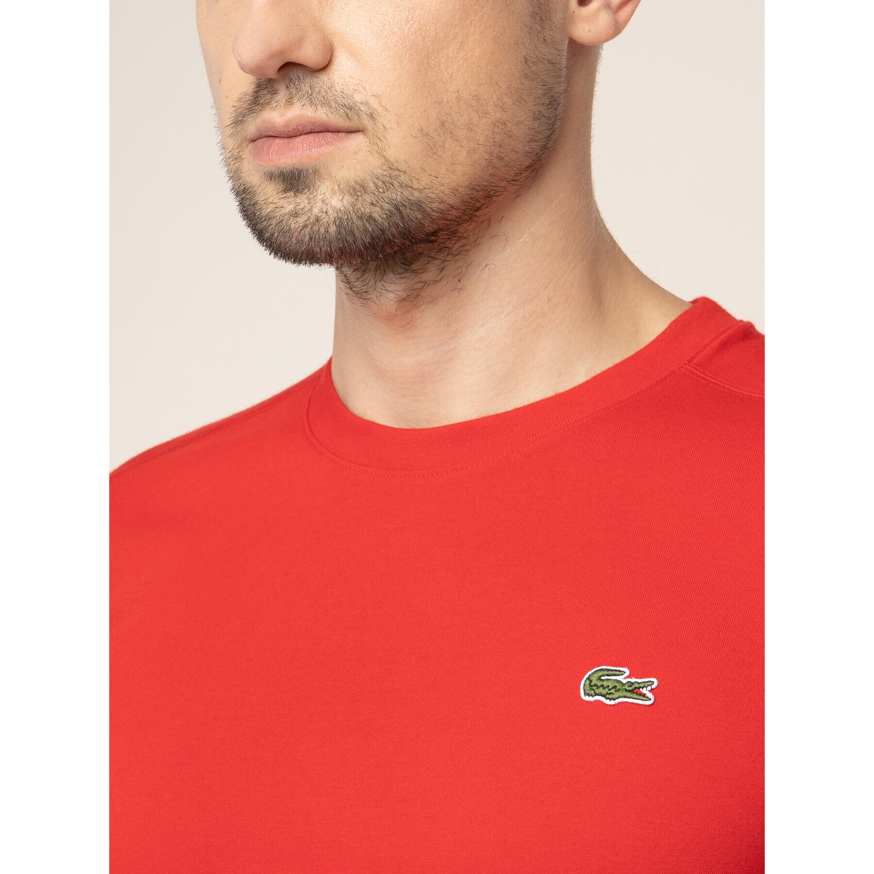 Lacoste Tricou TH7618 Roșu Regular Fit - Pled.ro