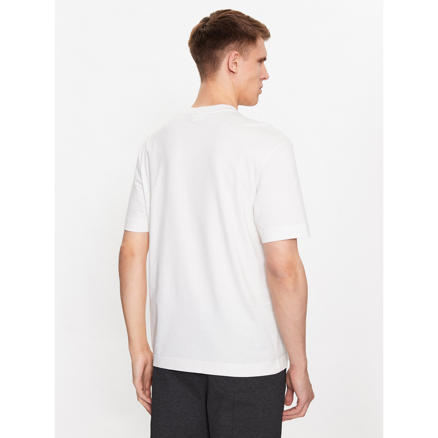 Lacoste Tricou TH8462 Écru Regular Fit - Pled.ro