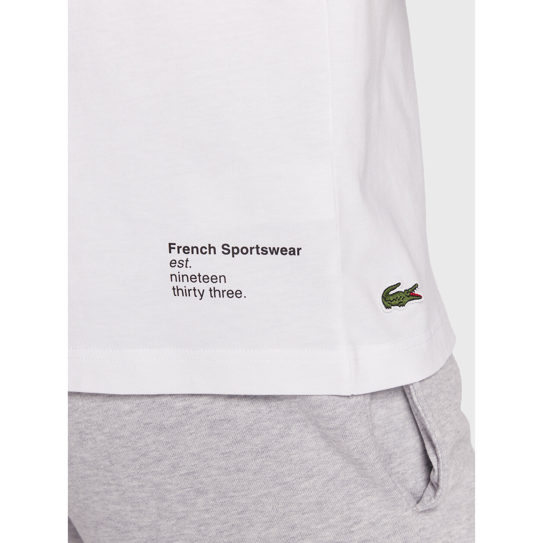 Lacoste Tricou TH9665 Alb Regular Fit - Pled.ro