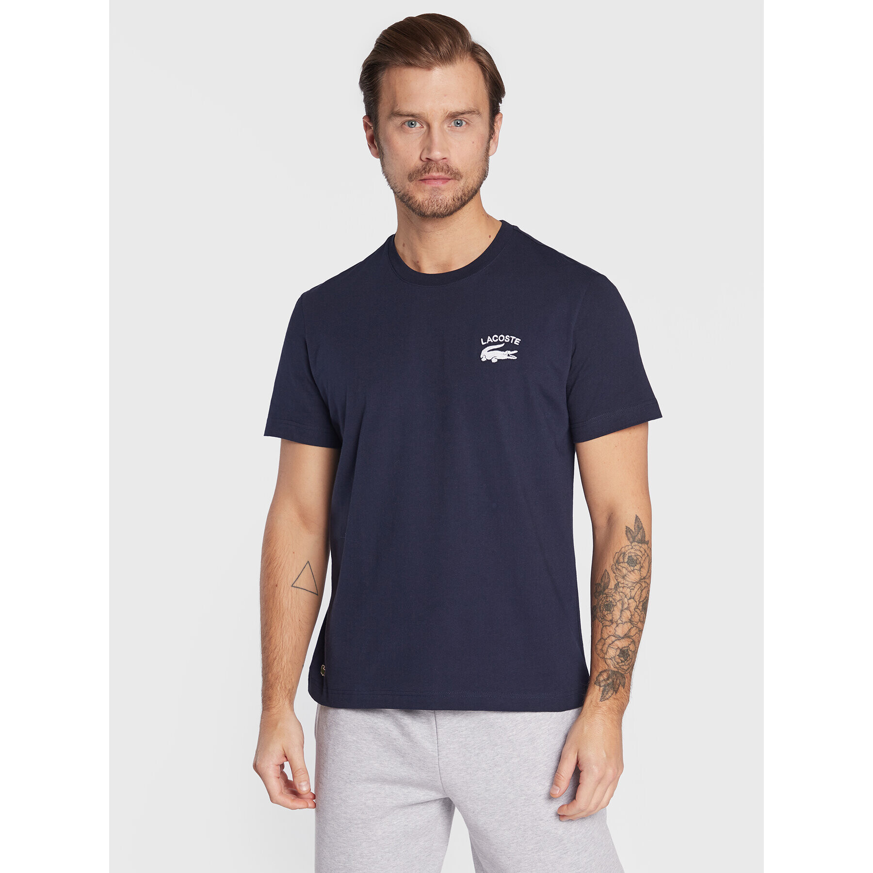 Lacoste Tricou TH9665 Bleumarin Regular Fit - Pled.ro