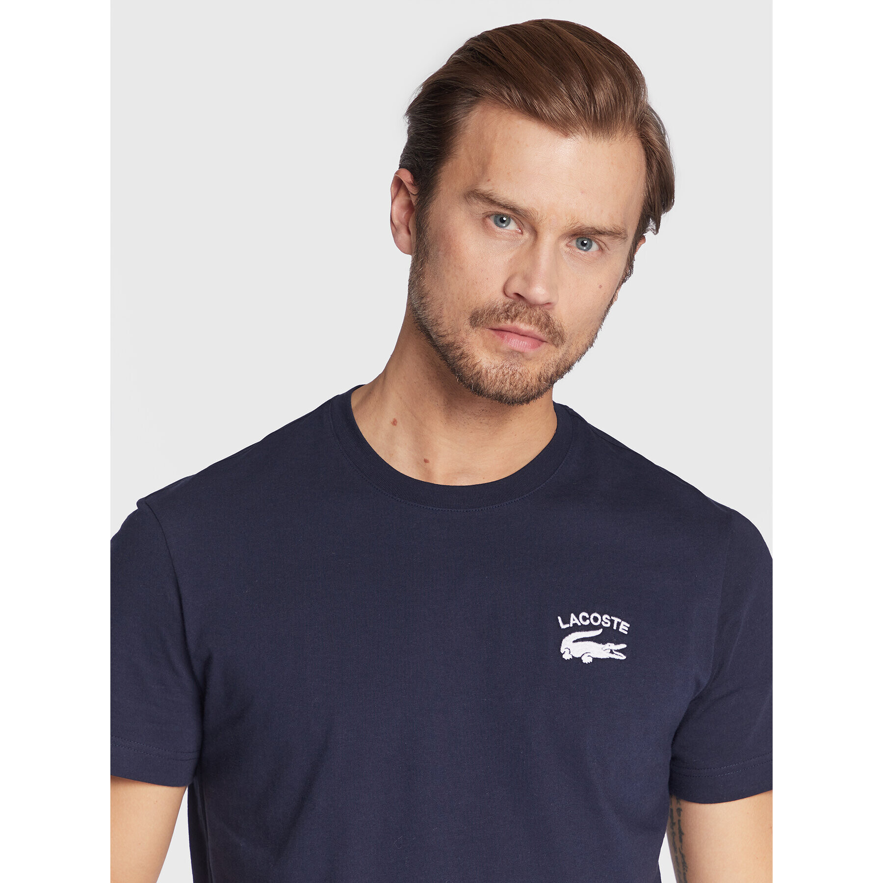 Lacoste Tricou TH9665 Bleumarin Regular Fit - Pled.ro