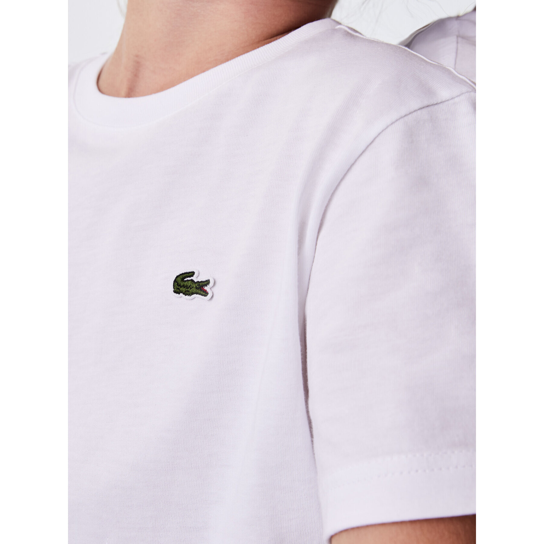 Lacoste Tricou TJ1442 Alb Regular Fit - Pled.ro