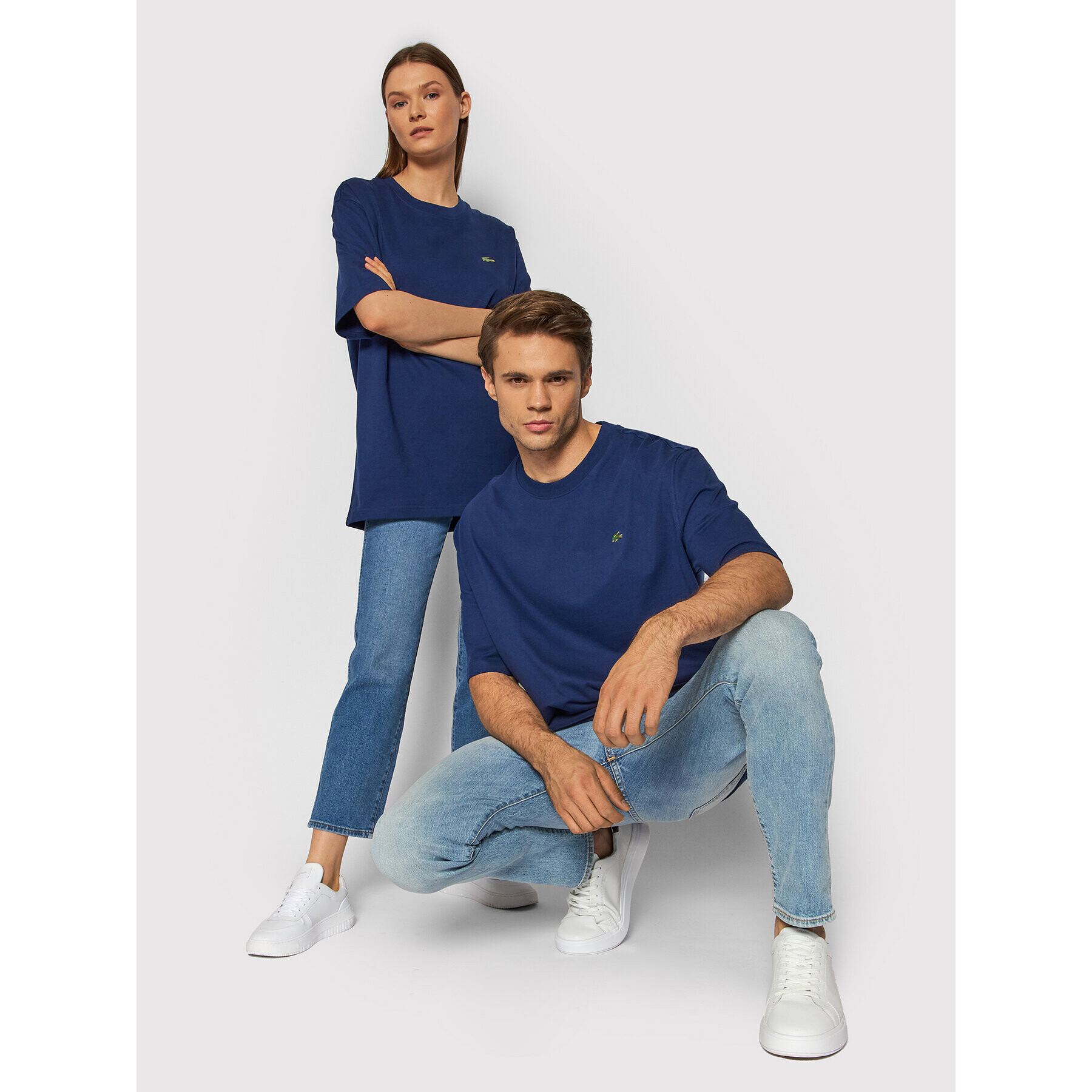 Lacoste Tricou Unisex TH9162 Bleumarin Relaxed Fit - Pled.ro